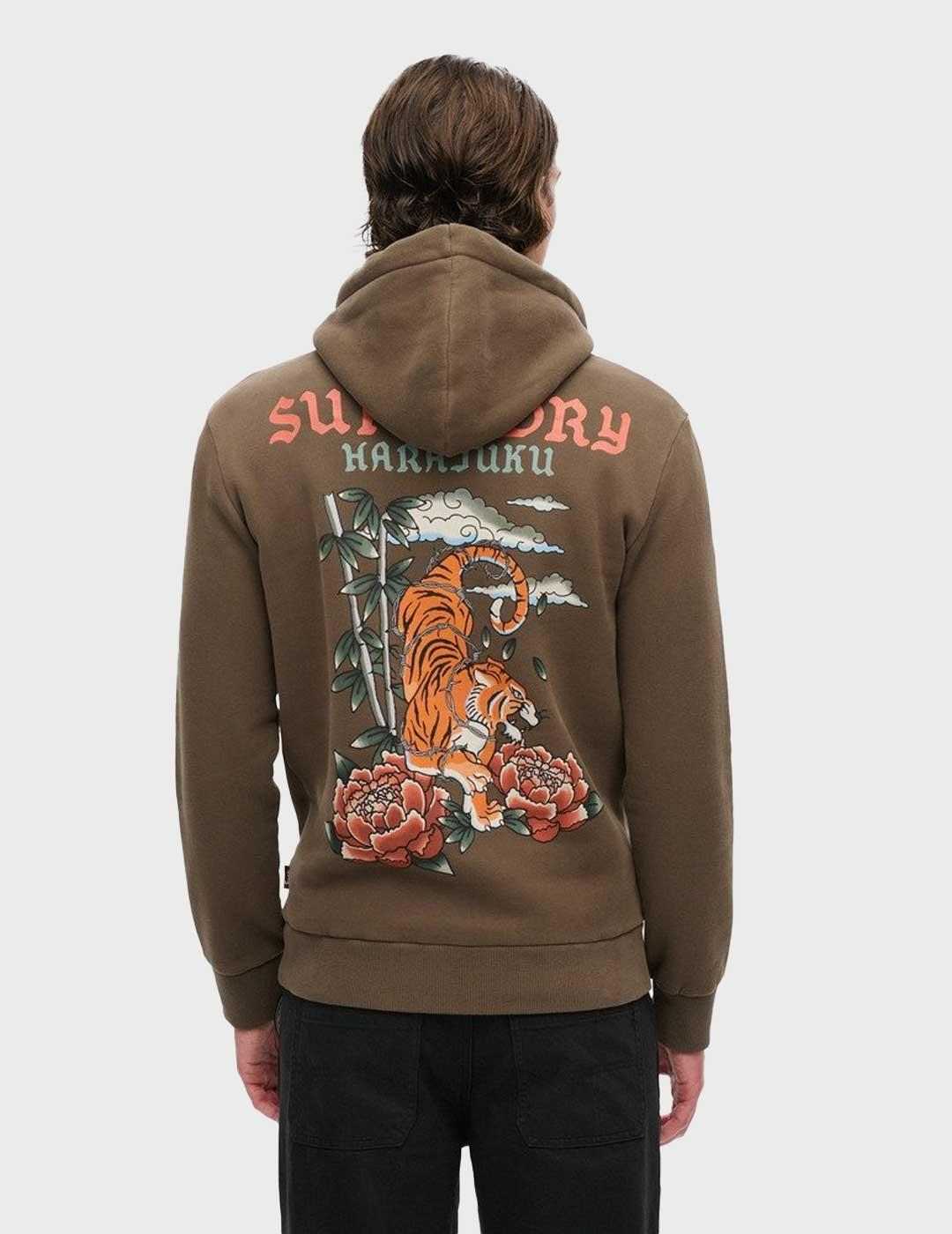 Superdry Tattoo sudadera marrón para hombre