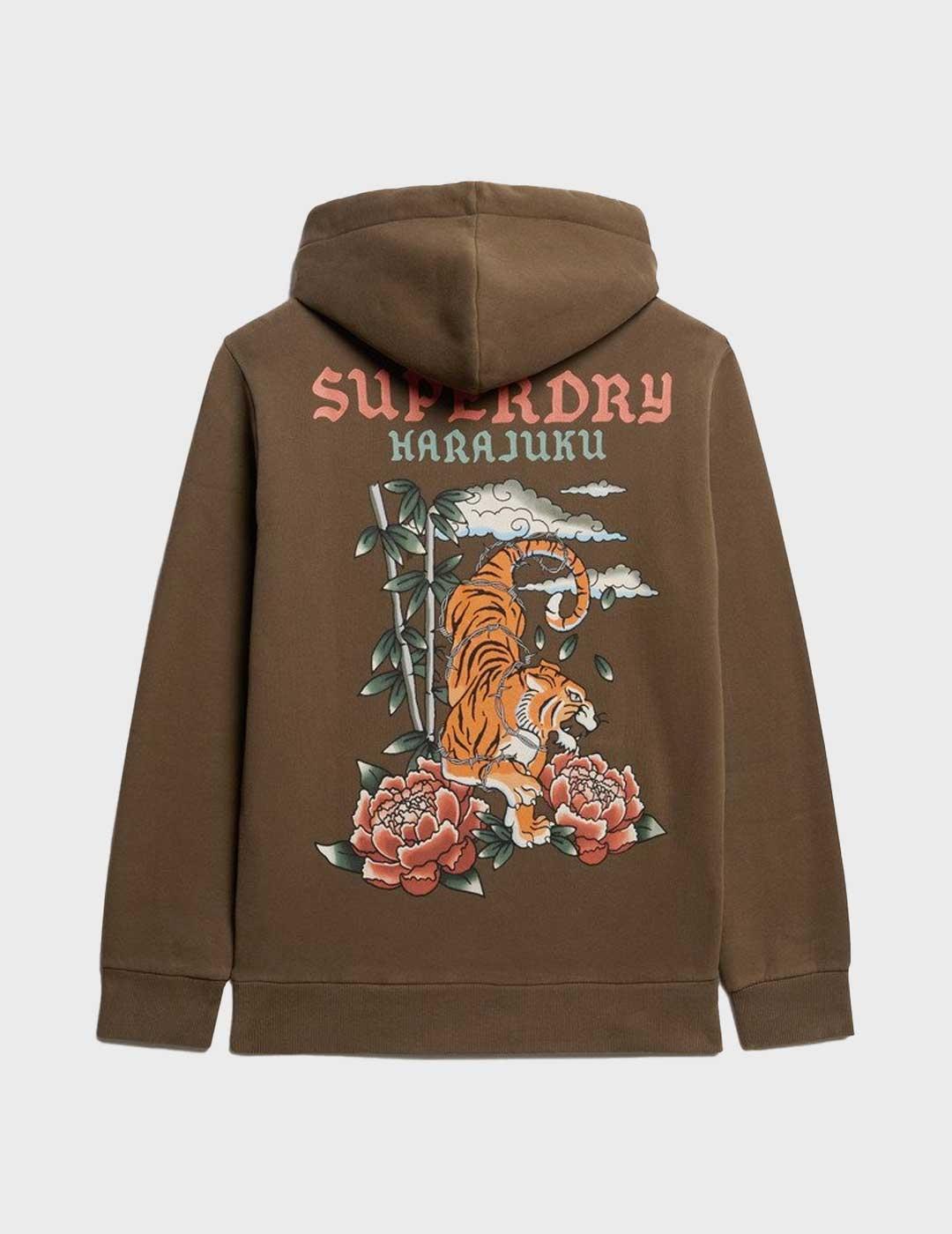 Superdry Tattoo sudadera marrón para hombre