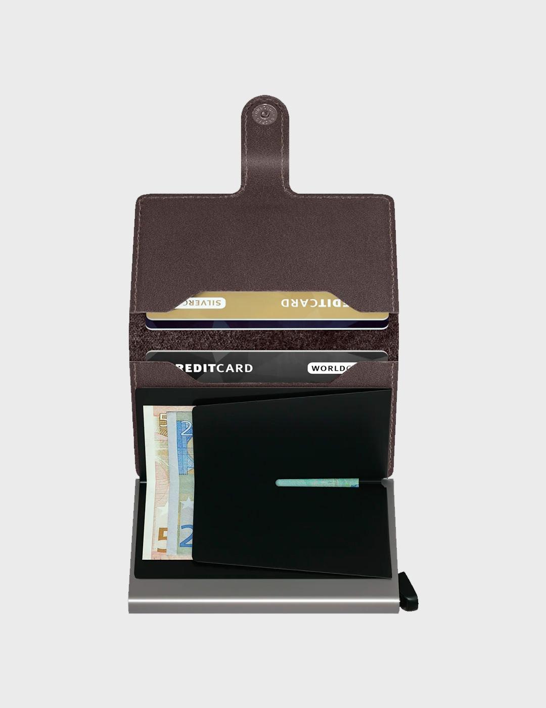 Miniwallet Secrid marrón para hombre y mujer