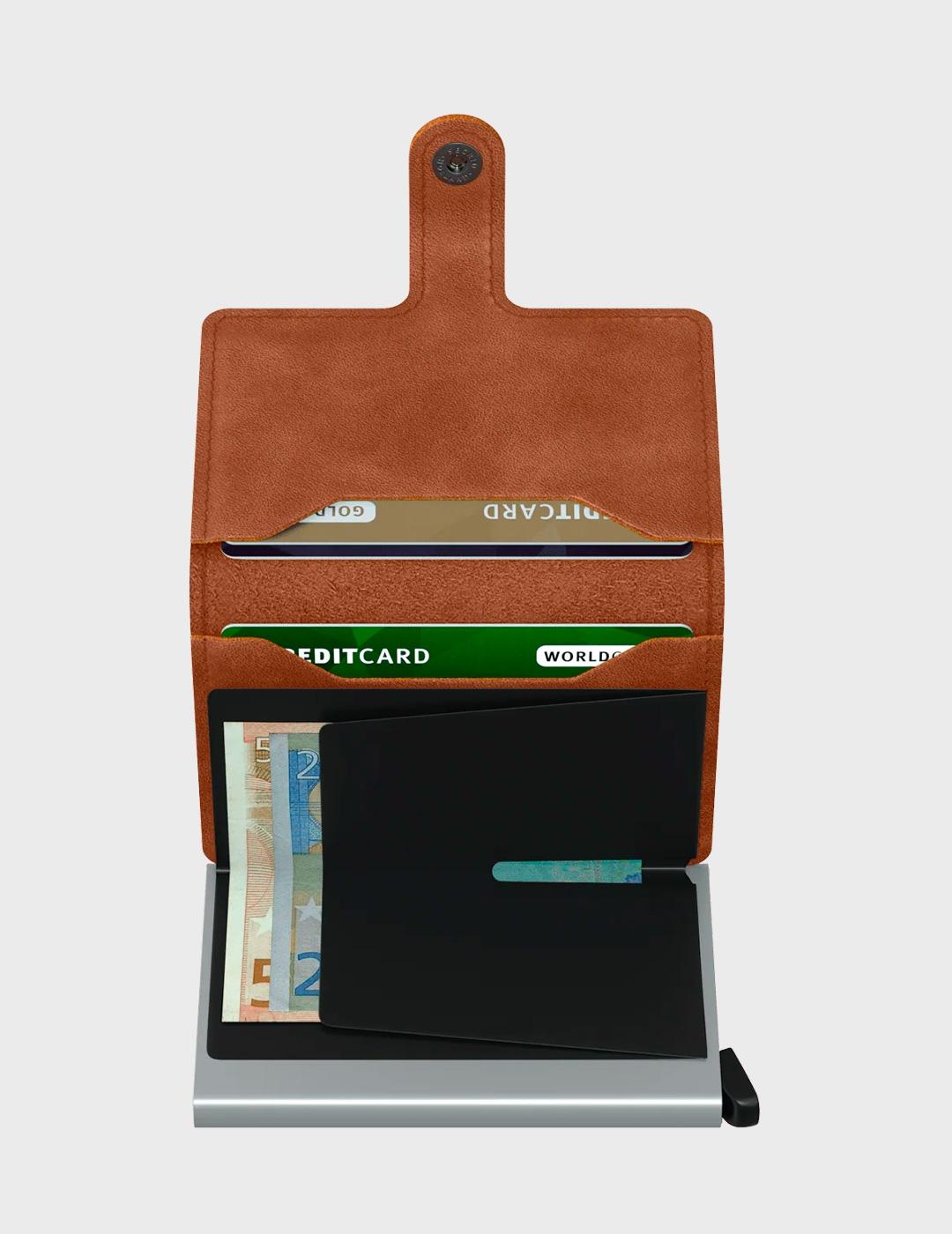 Cartera Secrid Miniwallet Vintage marrón para hombre y mujer