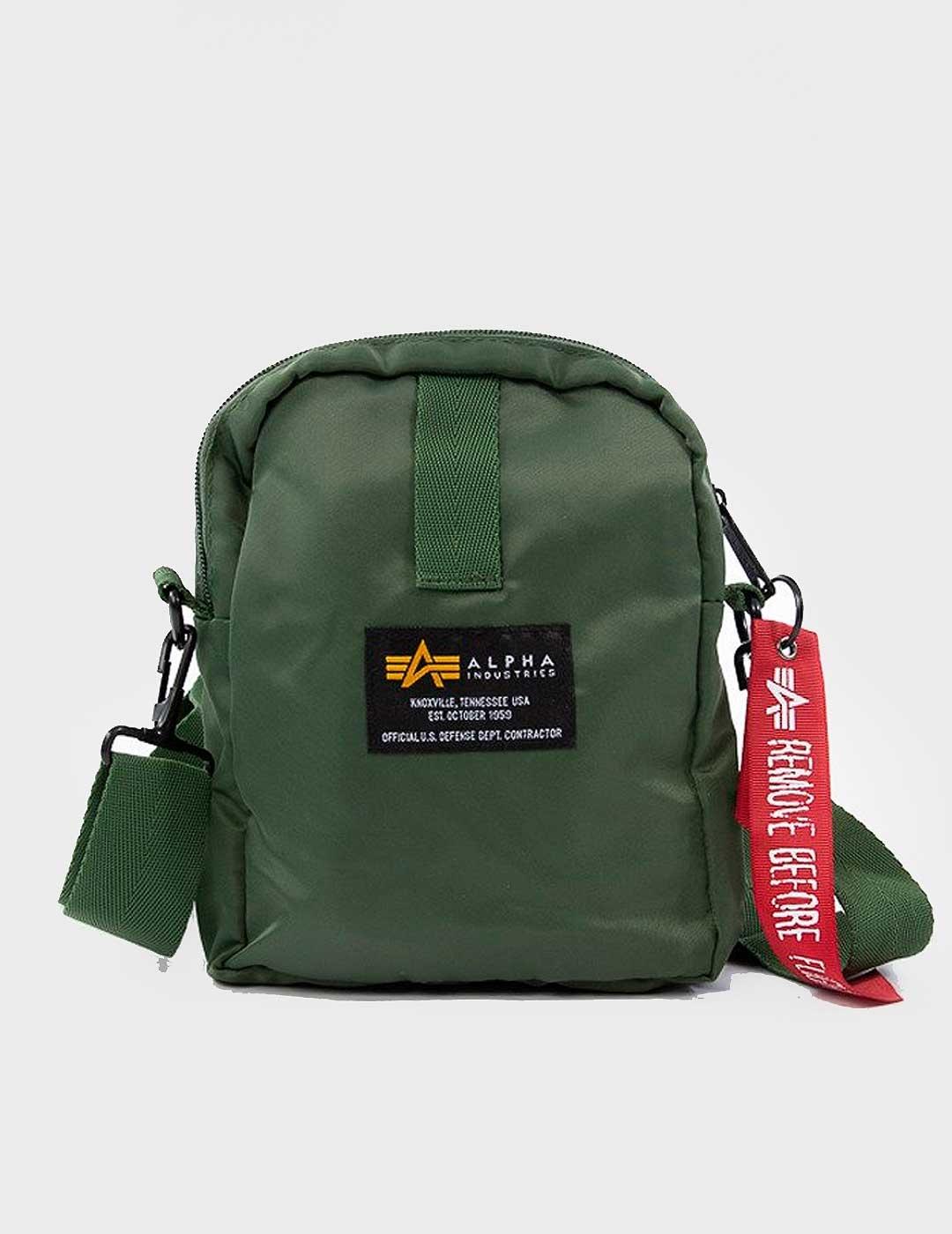 Bandolera Alpha Industries Crew Carry Bag verde unisex
