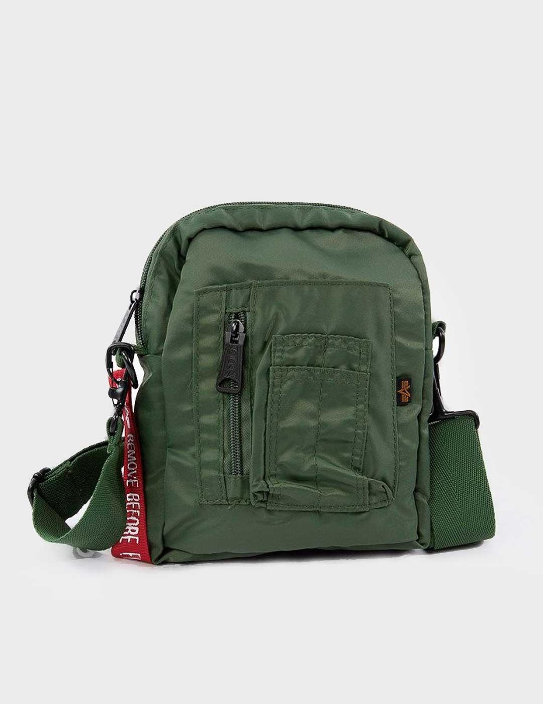 Bandolera Alpha Industries Crew Carry Bag verde unisex