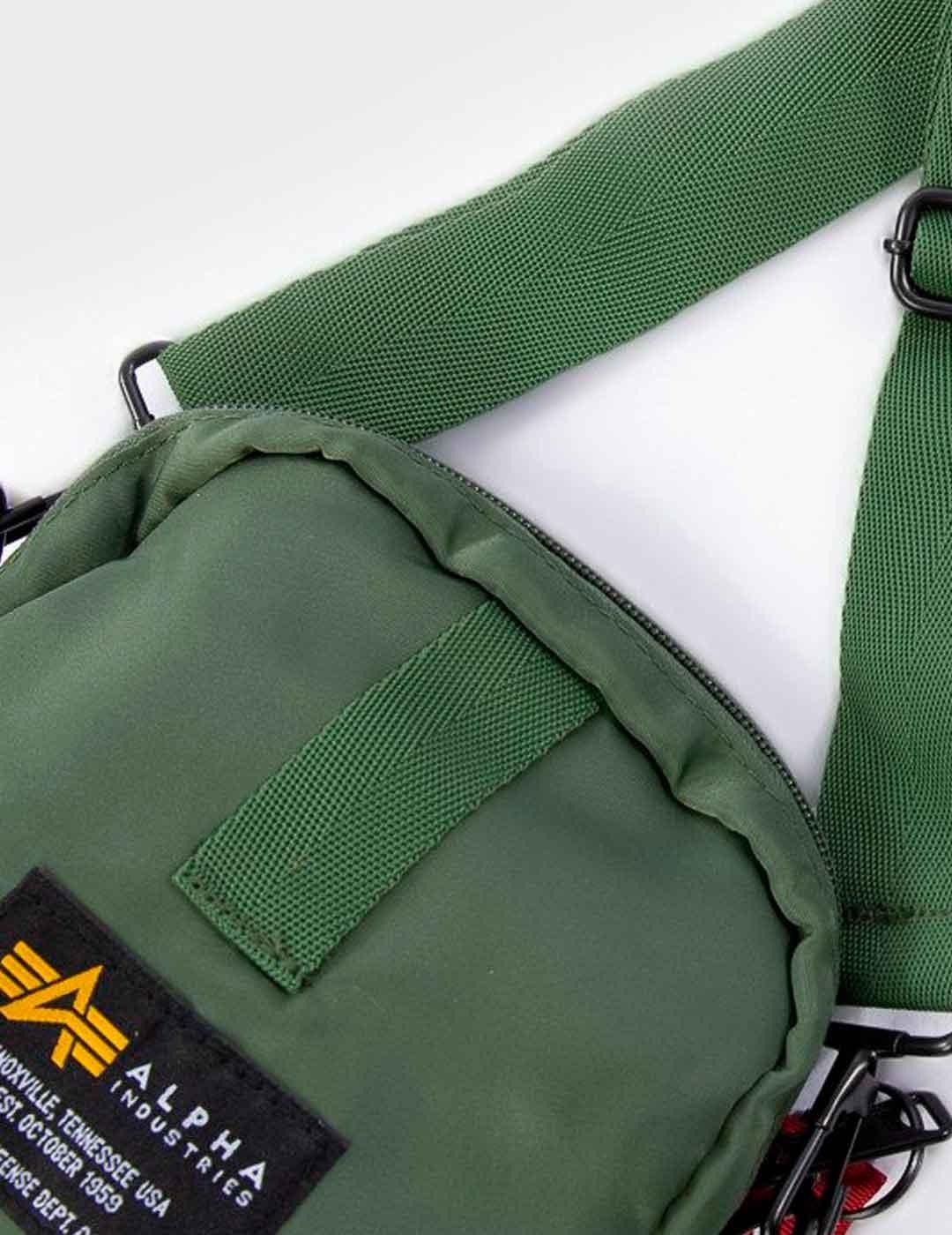 Bandolera Alpha Industries Crew Carry Bag verde unisex