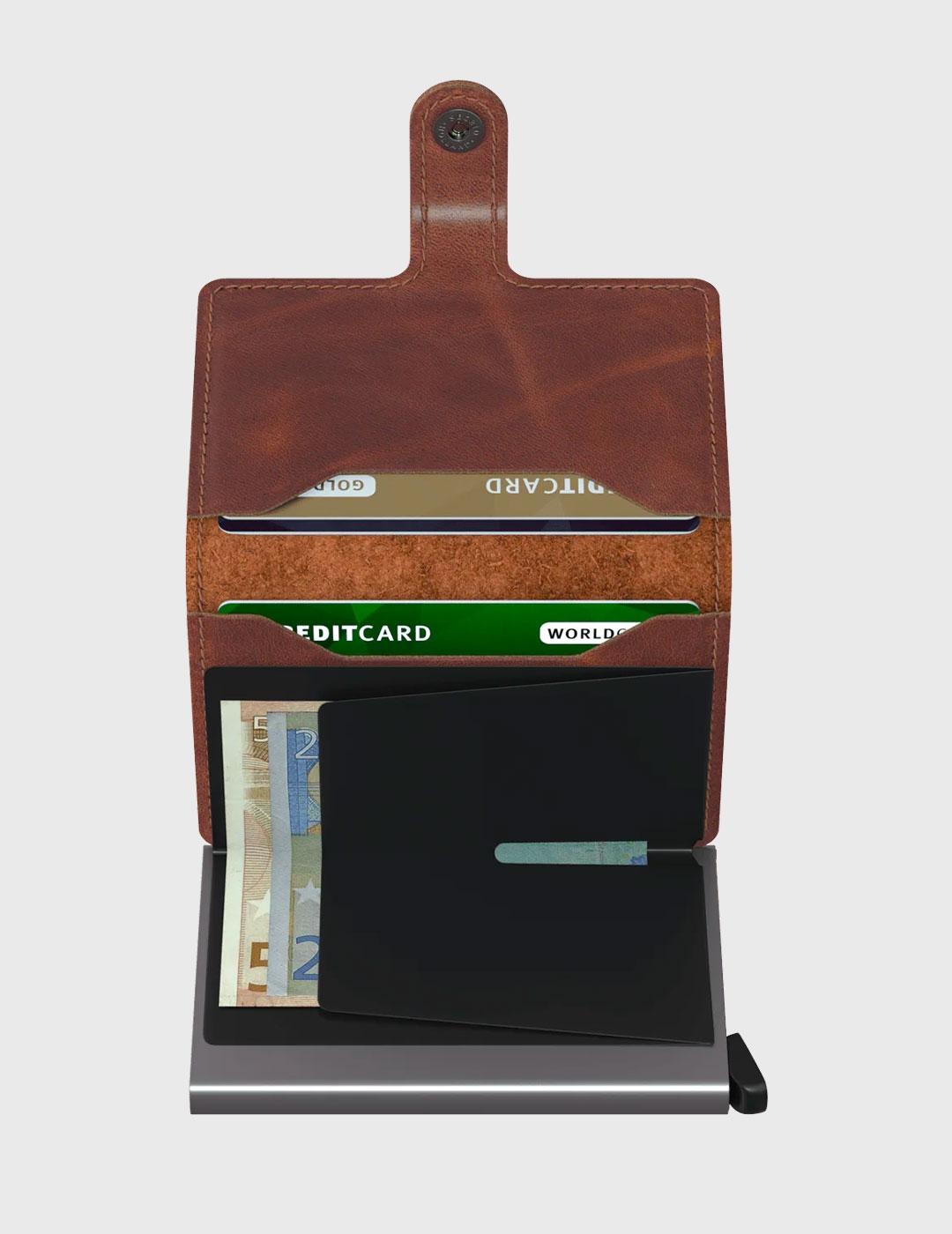 Cartera Secrid Miniwallet Vintage marrón para hombre y mujer