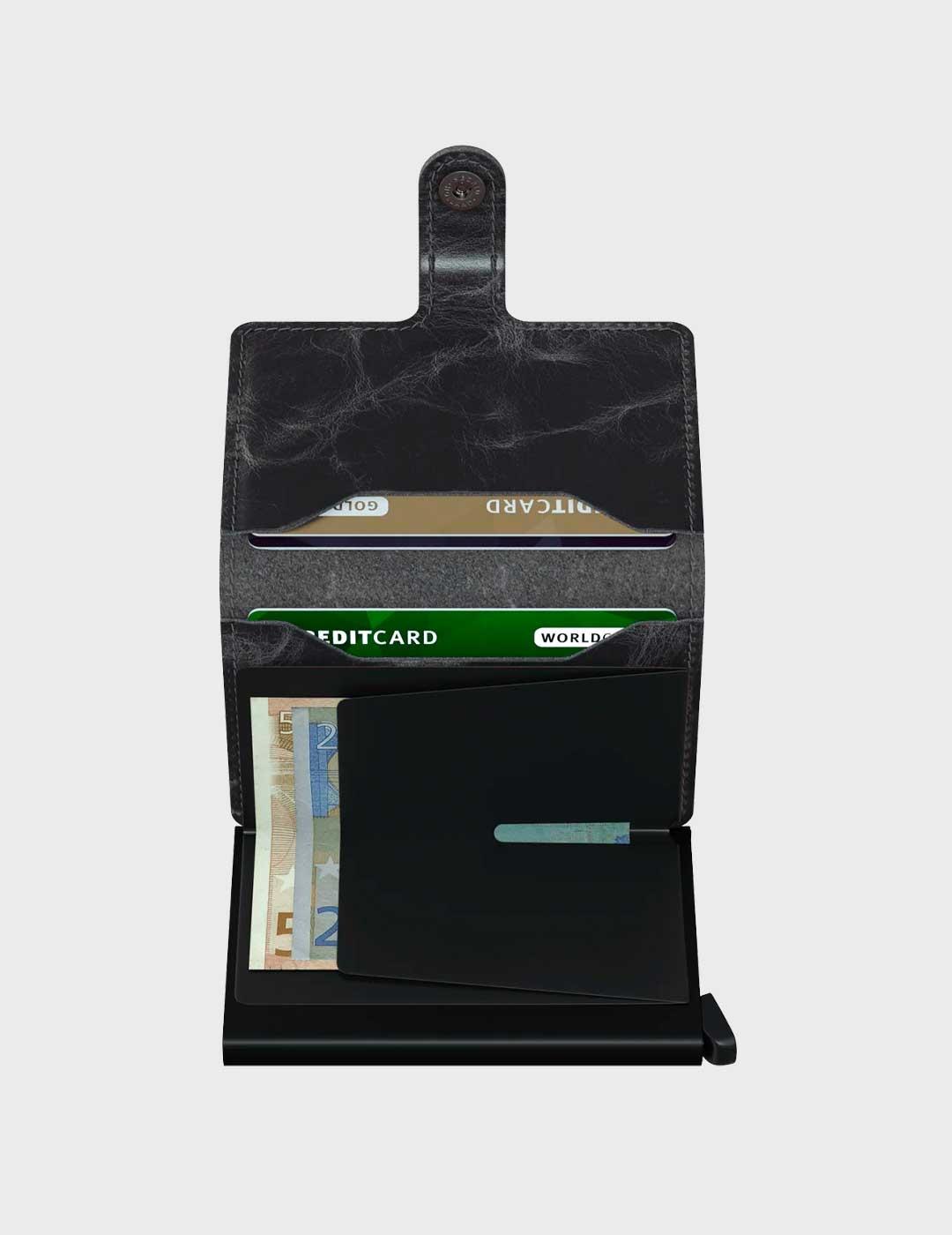 Cartera Secrid Miniwallet Vintage gris para hombre ymujer