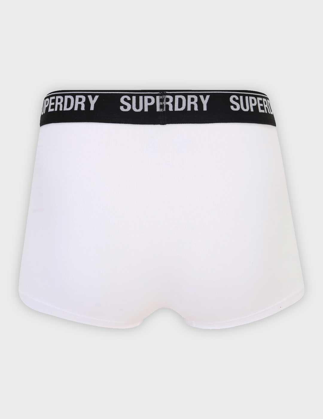 Calzoncillos Superdry Trunk Multi Pack blancos para hombre