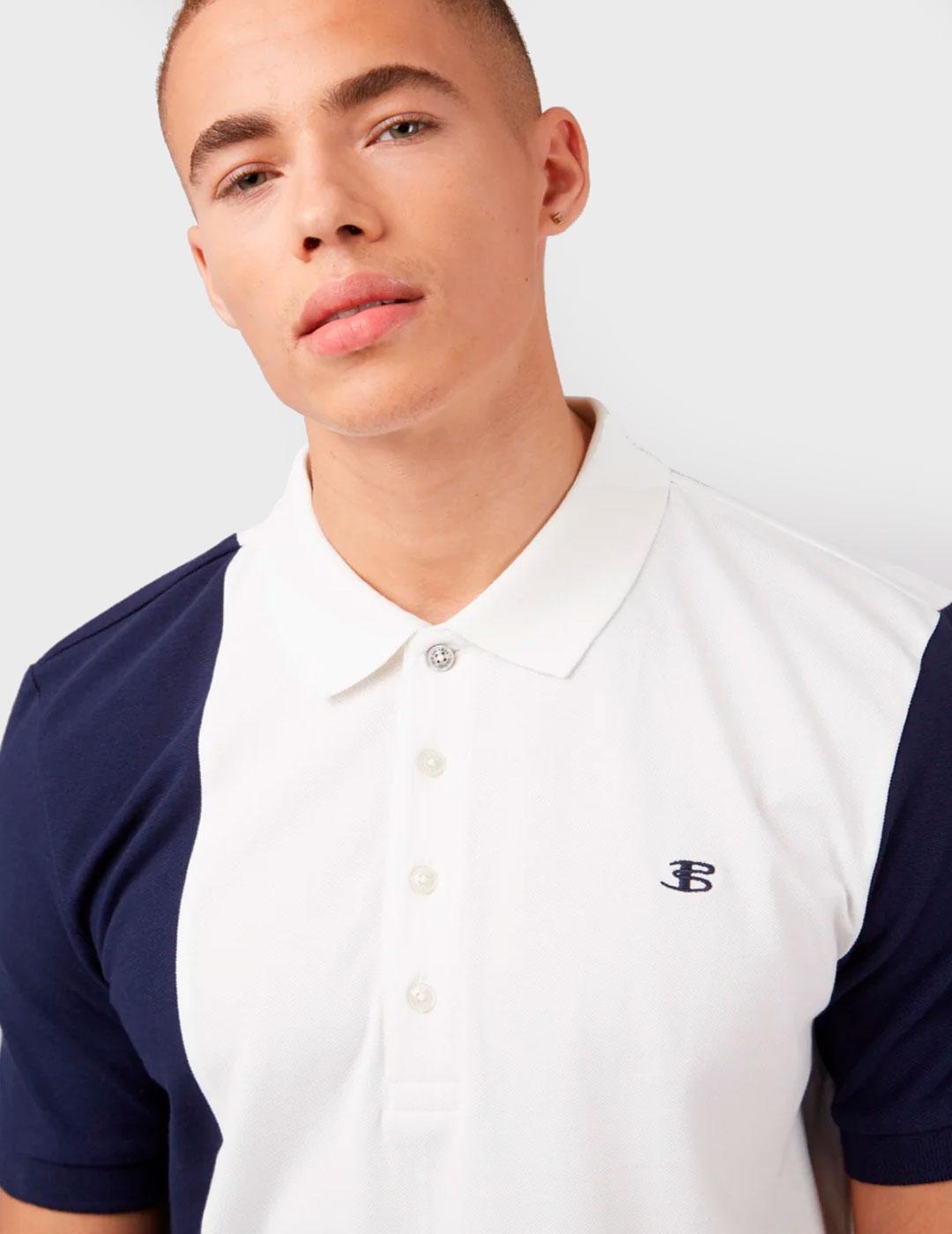 Polo Ben Sherman Colour Block blanco para hombre