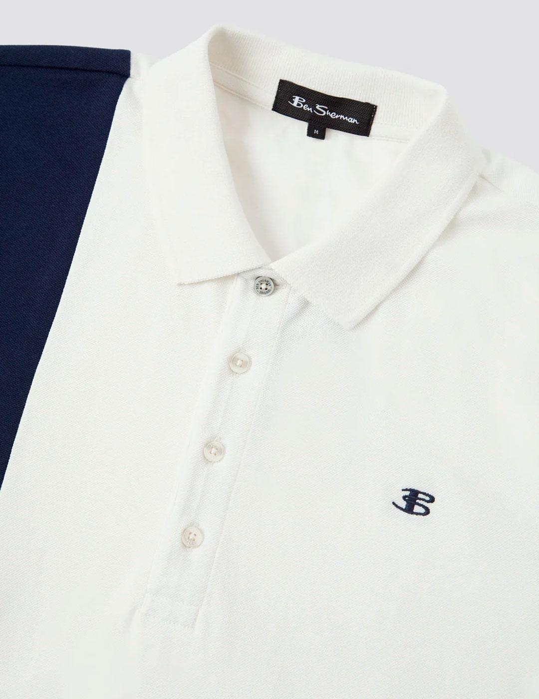 Polo Ben Sherman Colour Block blanco para hombre