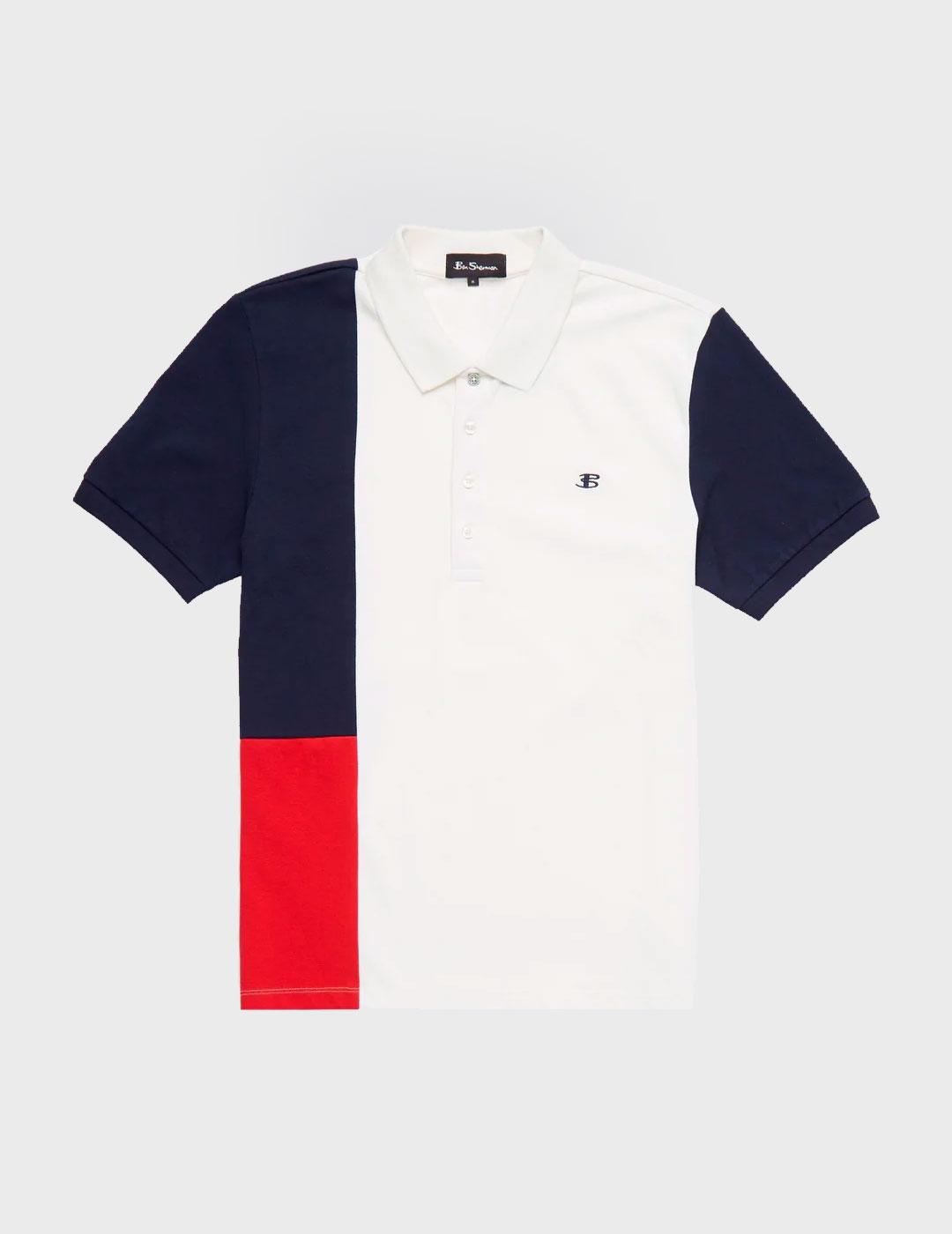 Polo Ben Sherman Colour Block blanco para hombre
