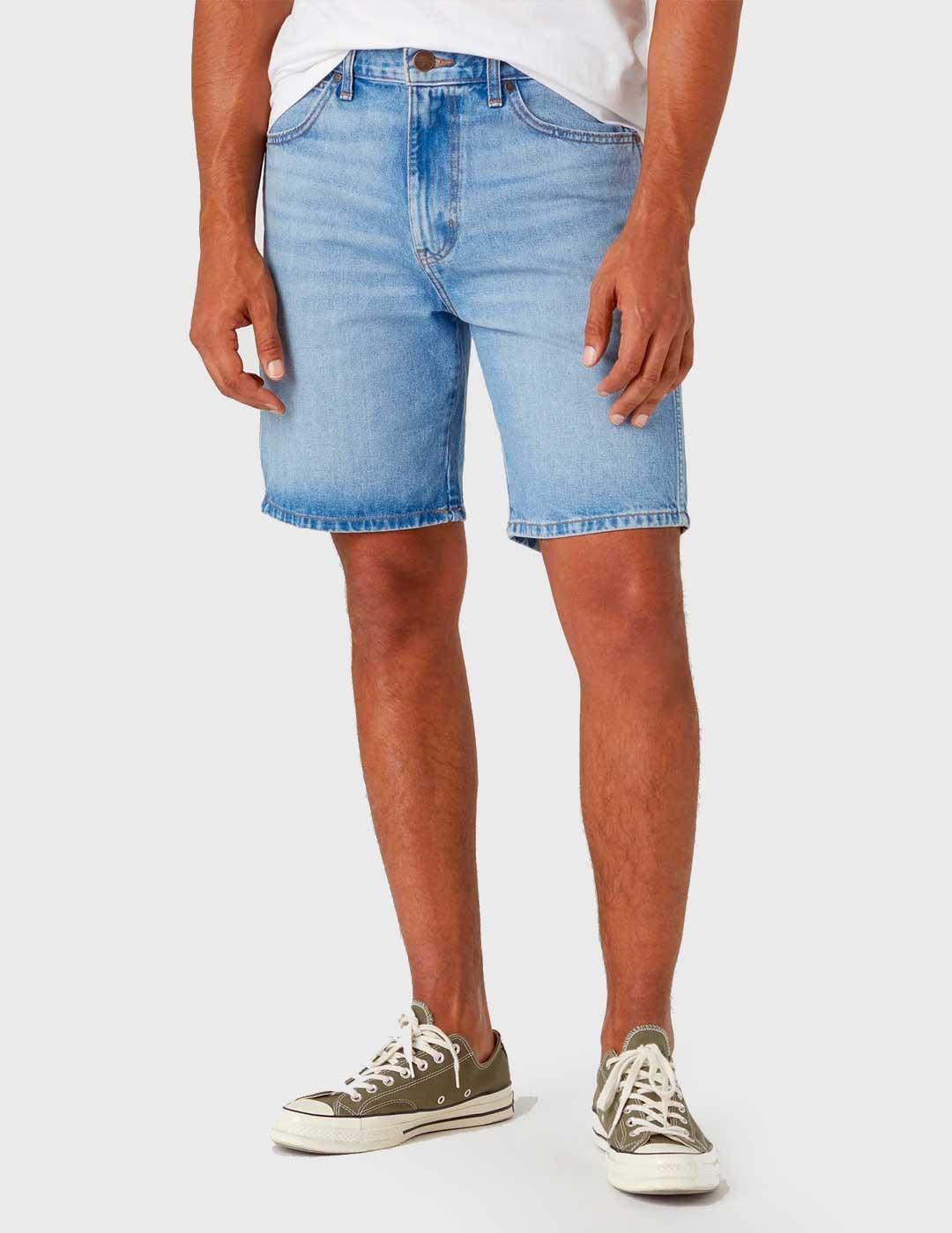 Pantalón corto Wrangler Frontier Eightball azul para hombre