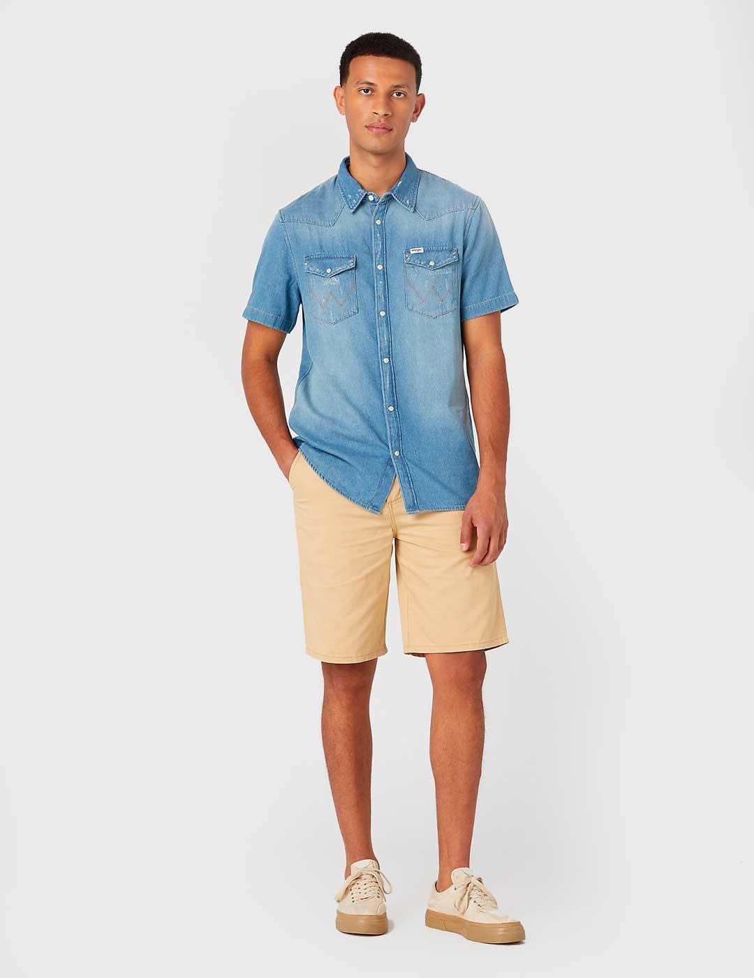 Pantalones cortos Wrangler Casey Chino beiges para hombre