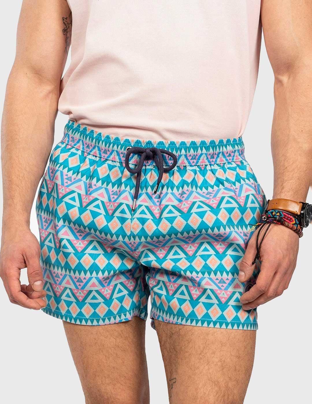 Bañador Harper & Neyer Ethnic turquesa para hombre