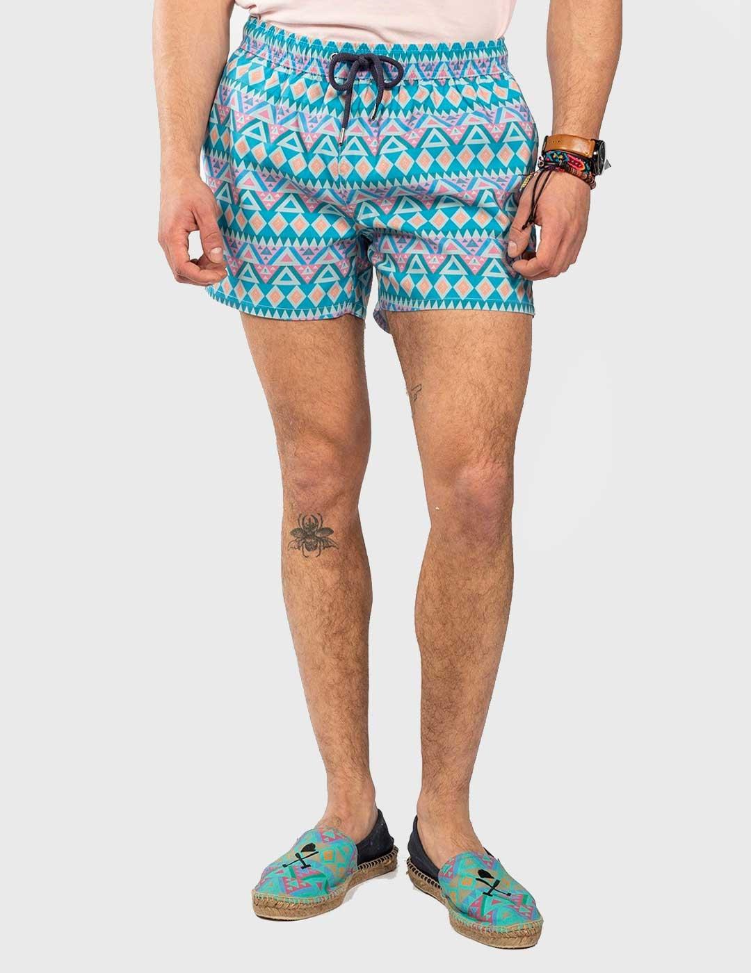 Bañador Harper & Neyer Ethnic turquesa para hombre