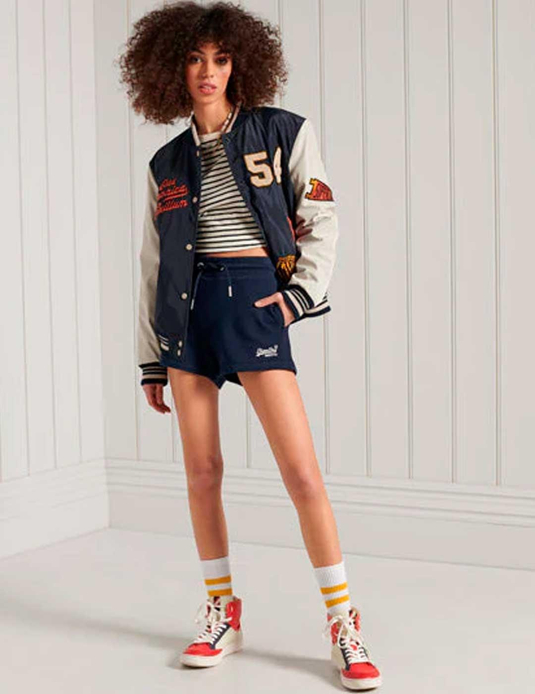 Short Superdry Classic Jersey marino para mujer