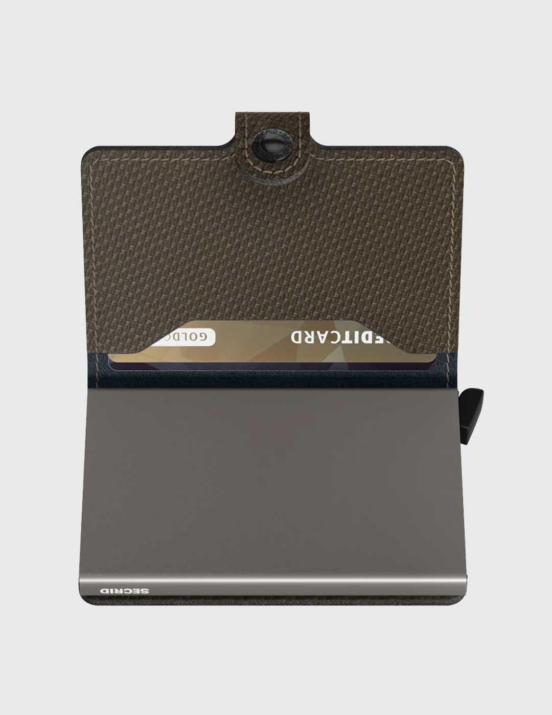 Cartera Secrid Miniwaller Carbon negra para hombre y mujer