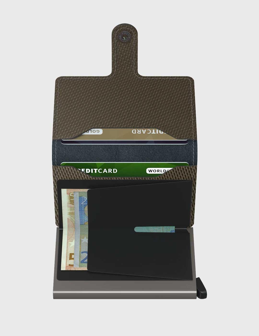 Cartera Secrid Miniwaller Carbon negra para hombre y mujer