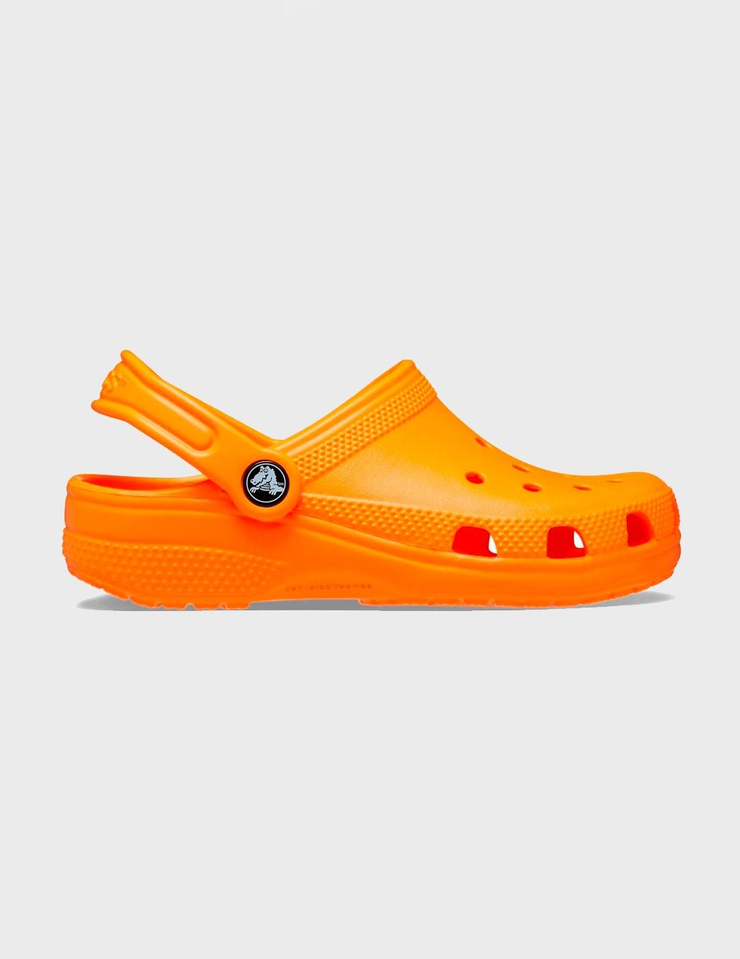 Zuecos Crocs Classic Clog K Orange naranjas para niño y niña