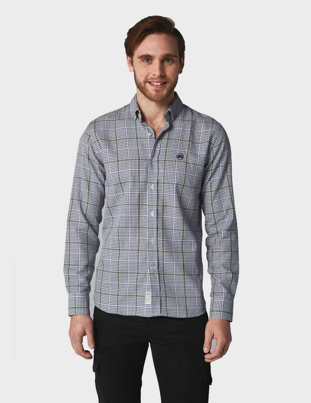 Camisa Altonadock azul y verde para hombre