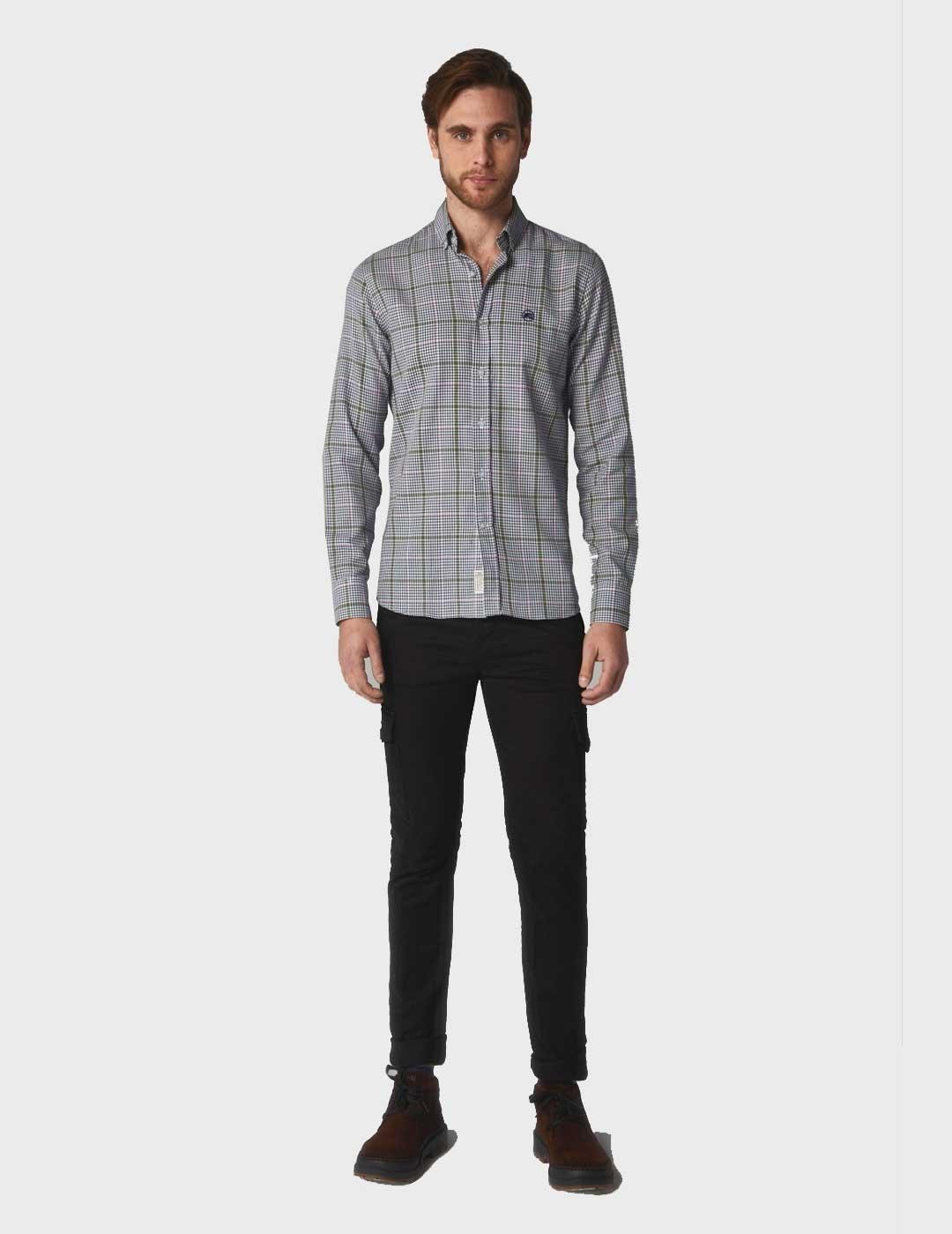 Camisa Altonadock azul y verde para hombre