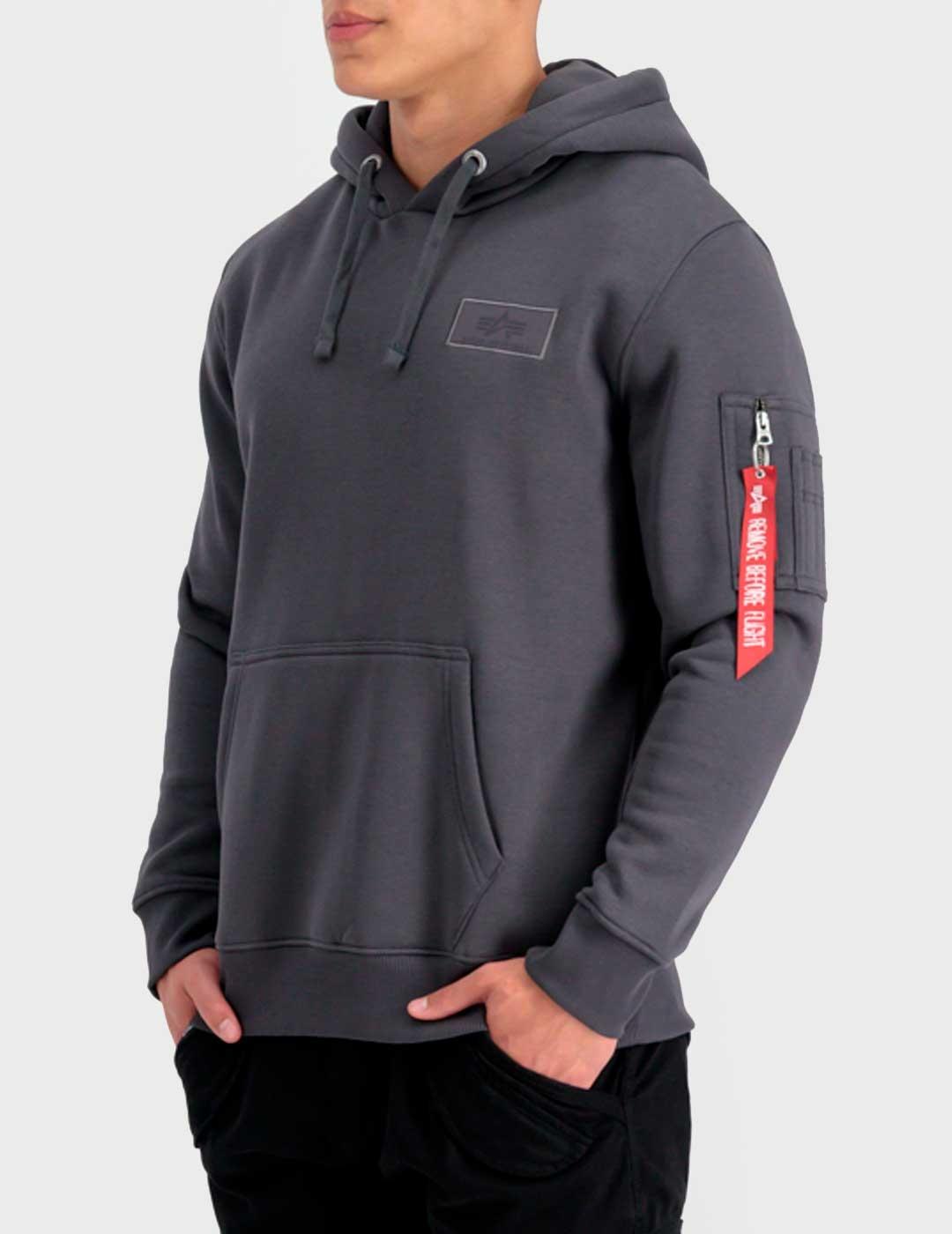 Sudadera Alpha Industries Back Print Hoody gris para hombre
