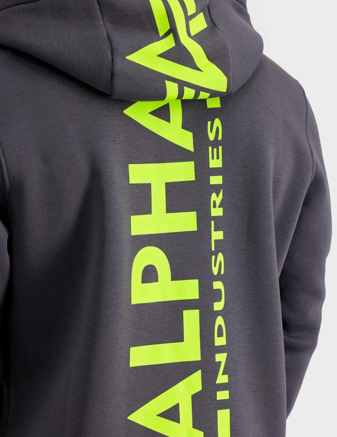 Sudadera Alpha Industries Back Print Hoody gris para hombre