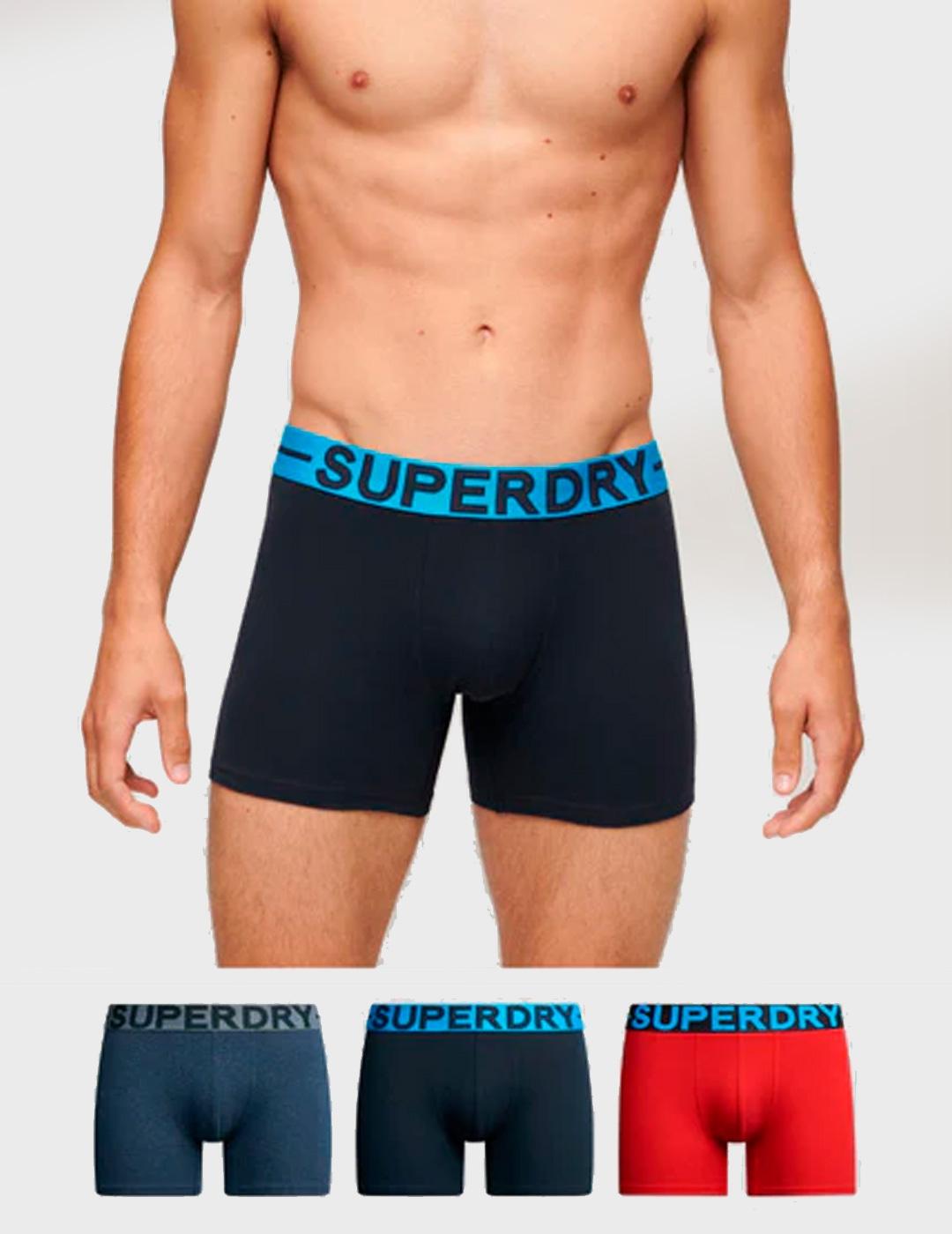 Pack 3 Calzoncillos Superdry Boxer Triple multicolor