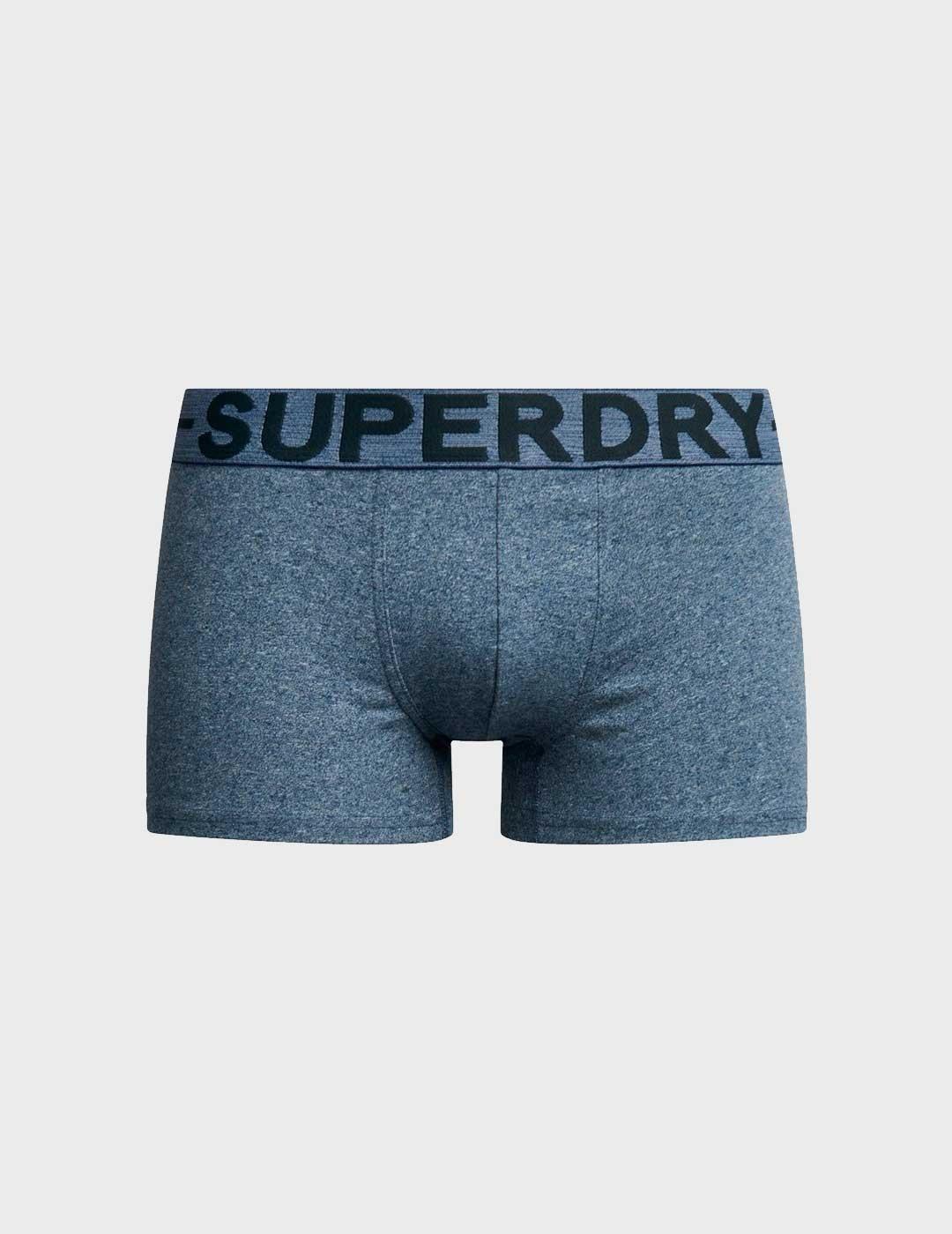 Pack 3 Calzoncillos Superdry Trunk Triple azul para hombre