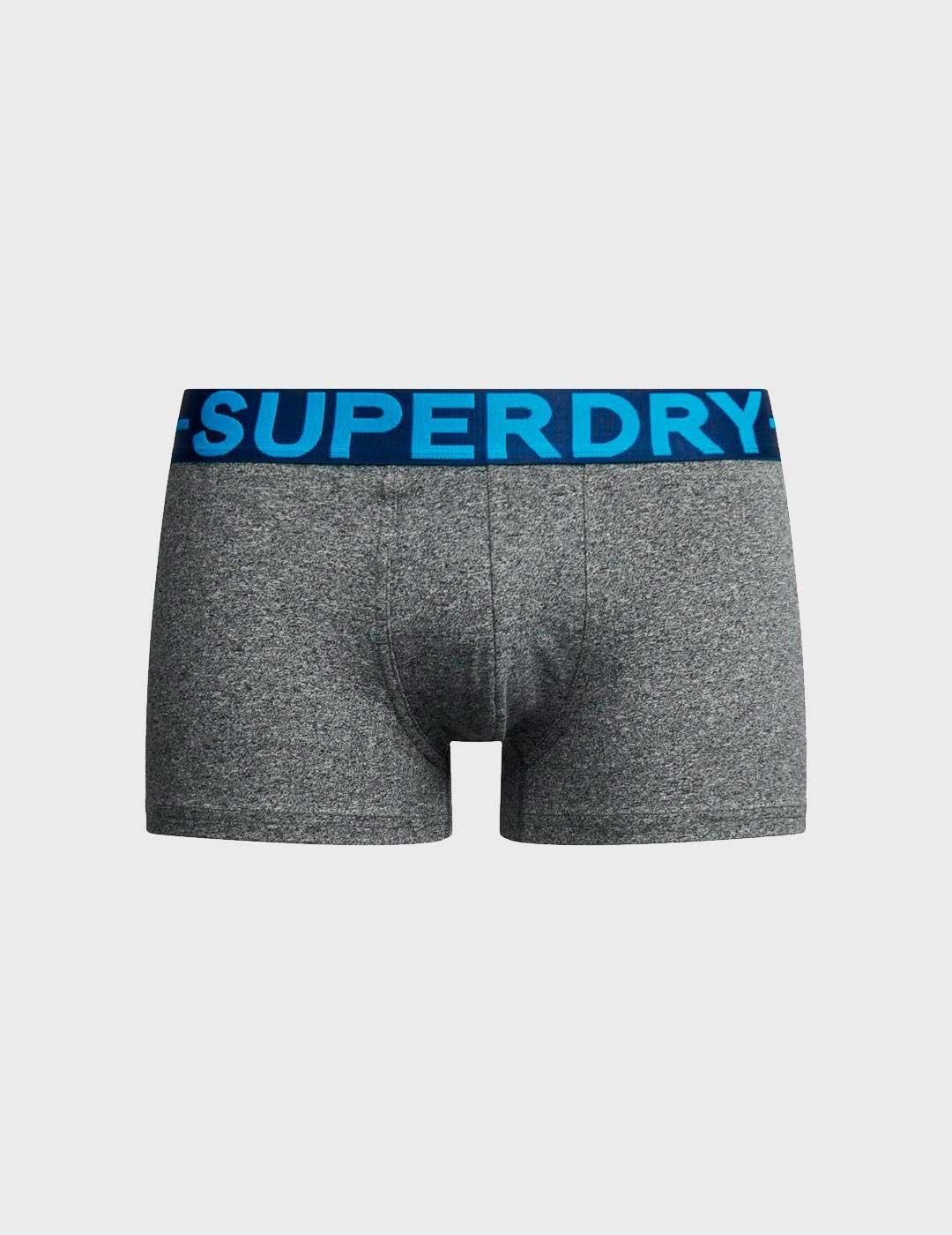 Pack 3 Calzoncillos Superdry Trunk Triple azul para hombre