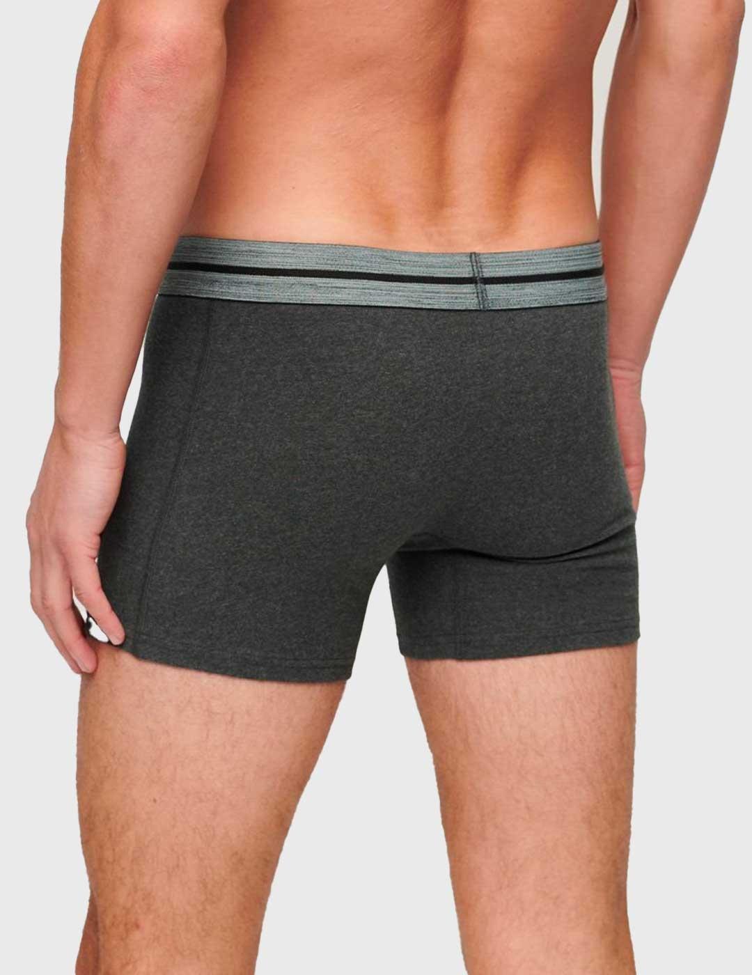 Pack 3 Calzoncillos Superdry Boxer Triple negros para hombre