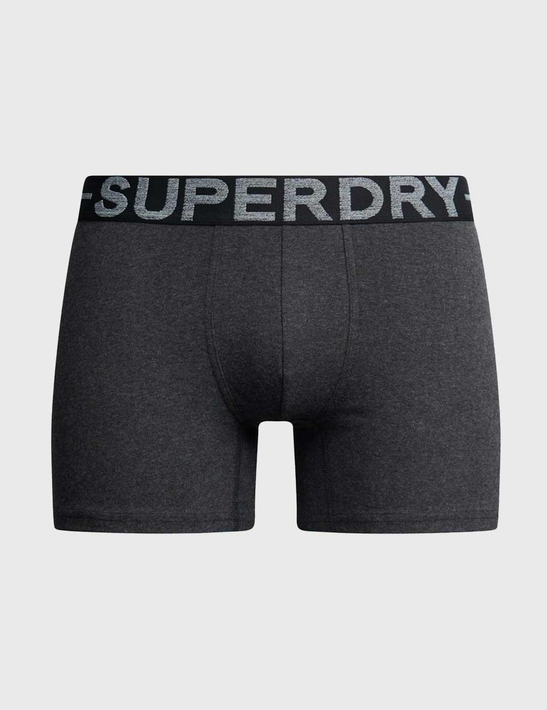 Pack 3 Calzoncillos Superdry Boxer Triple negros para hombre