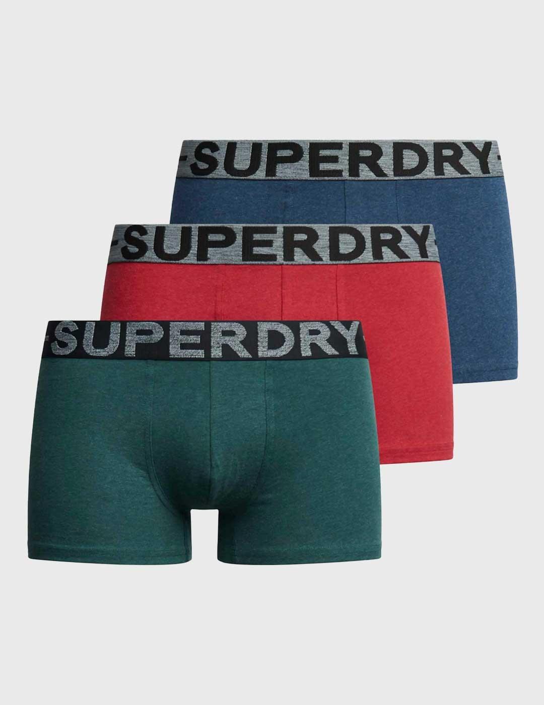 Pack 3 Calzoncillos Superdry Trunk Triple multicolor