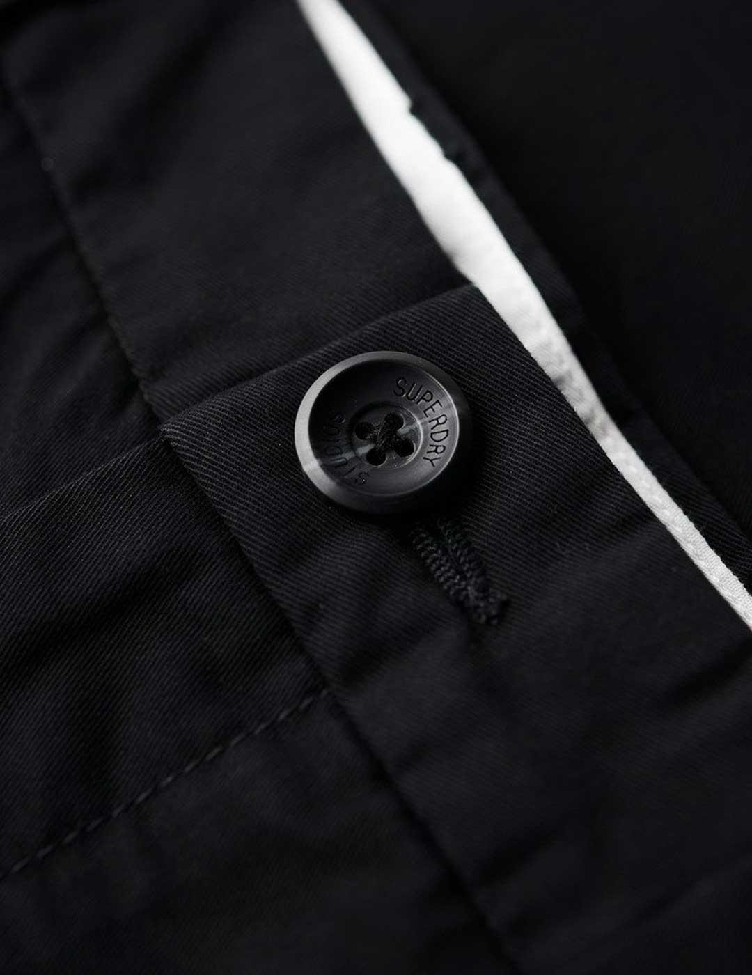 Pantalón Superdry Slim Stretch Chino negro para hombre