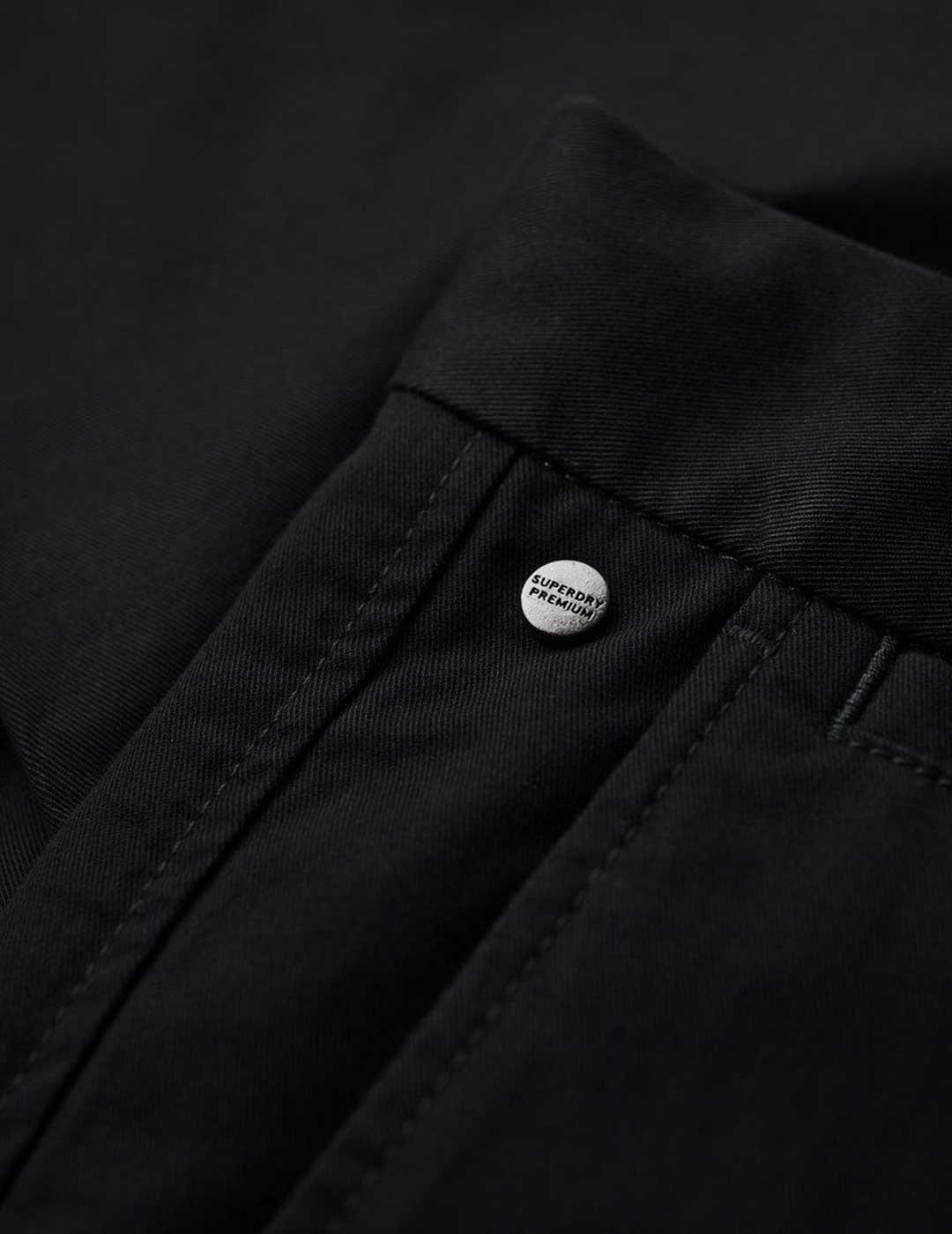 Pantalón Superdry Slim Stretch Chino negro para hombre