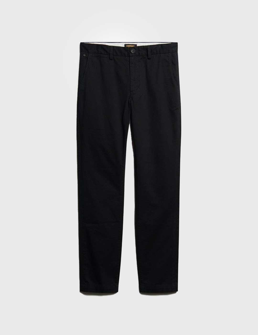 Pantalón Superdry Slim Stretch Chino negro para hombre