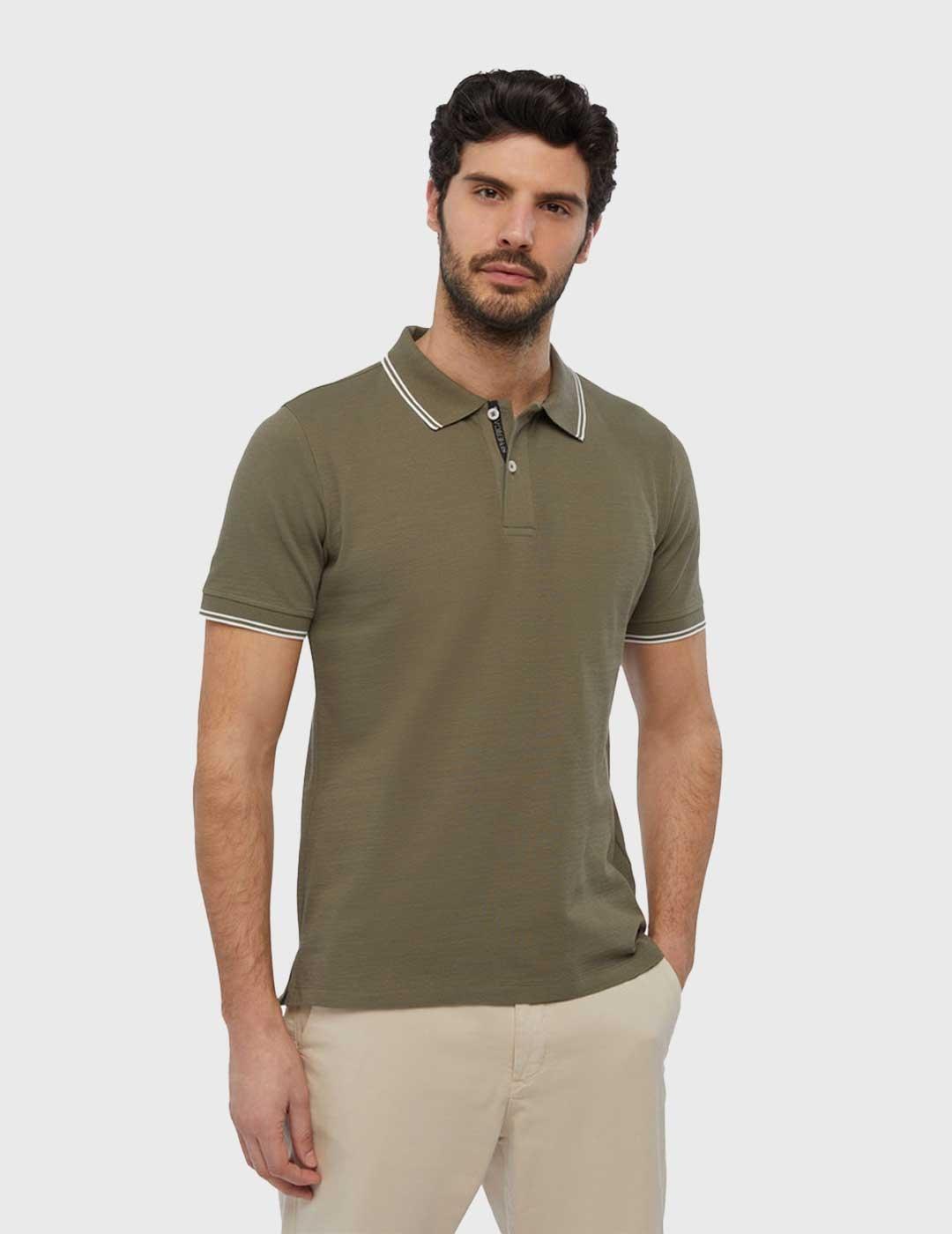 Geox Spherica Polo verde oliva para hombre