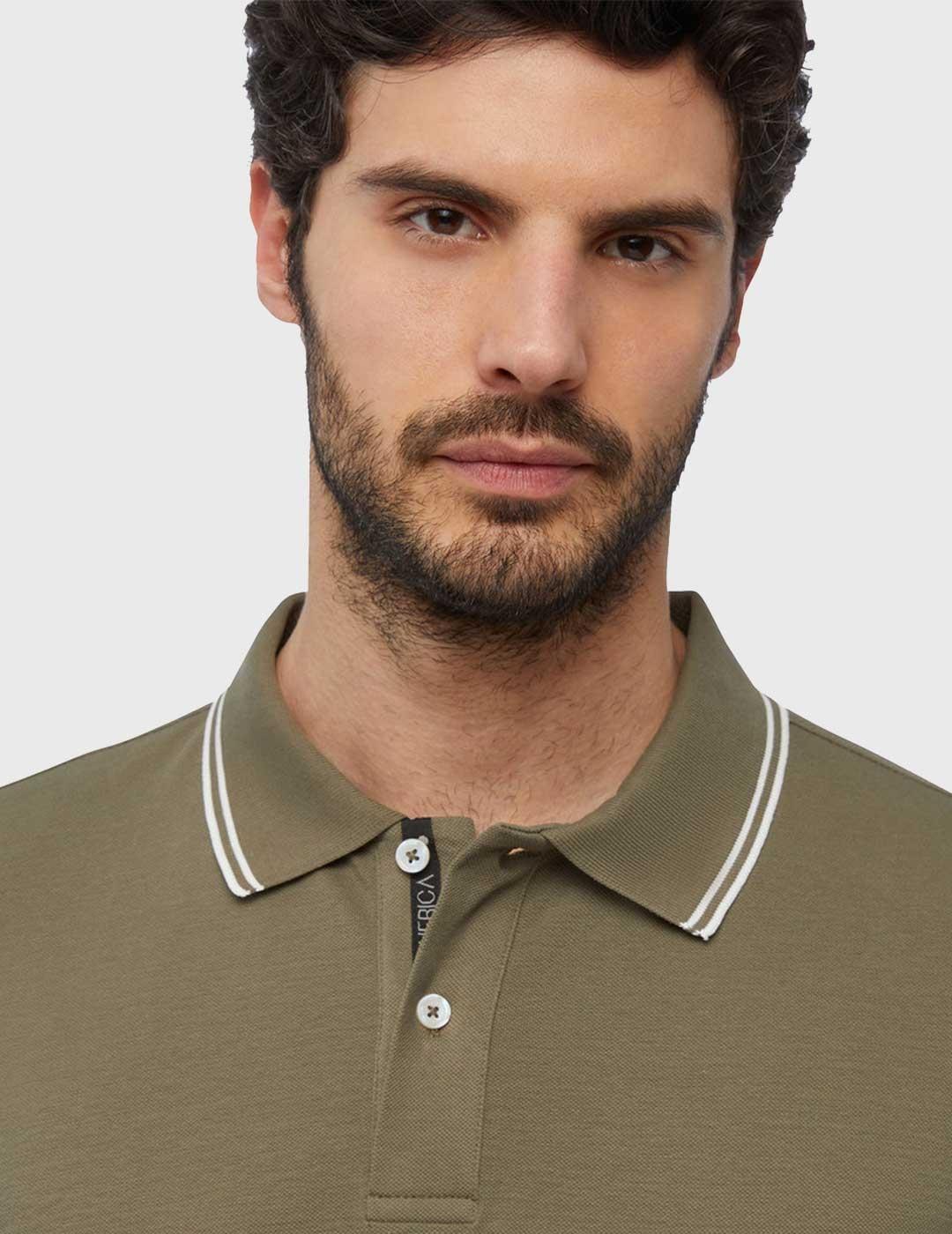 Geox Spherica Polo verde oliva para hombre