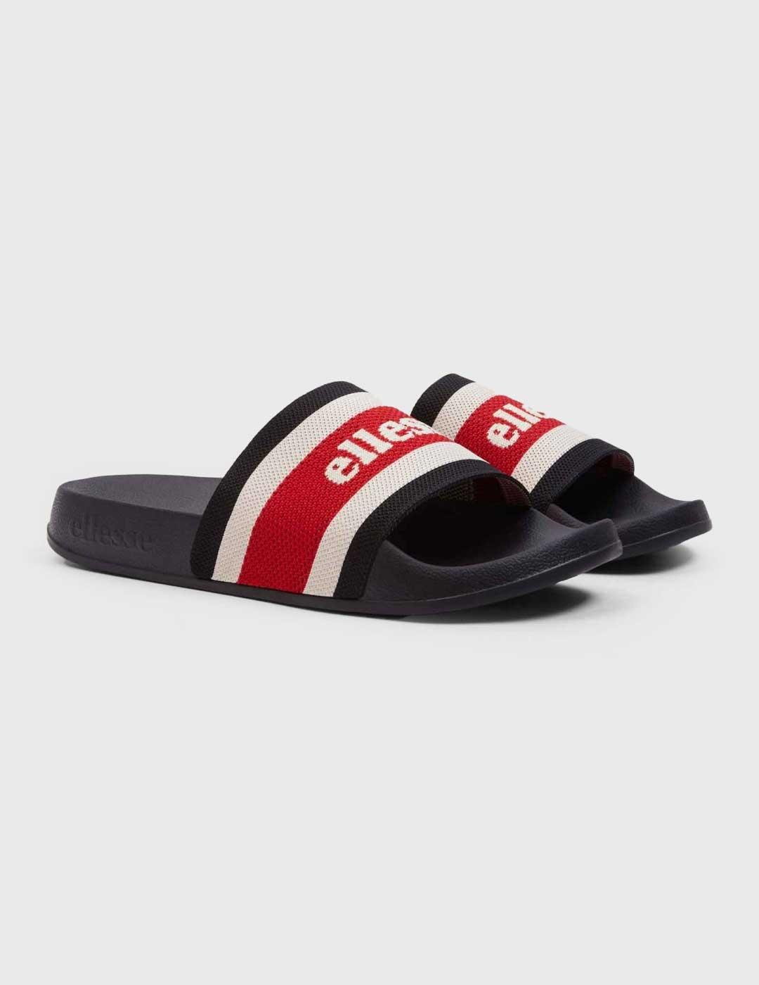 Ellesse LS50 Slide Chanclas negras y rojas para hombre