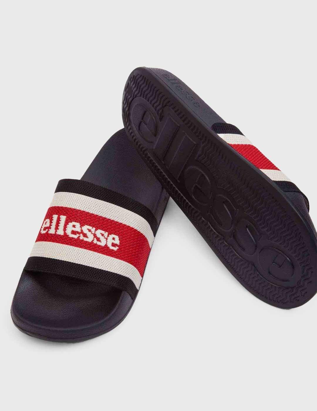 Ellesse LS50 Slide Chanclas negras y rojas para hombre