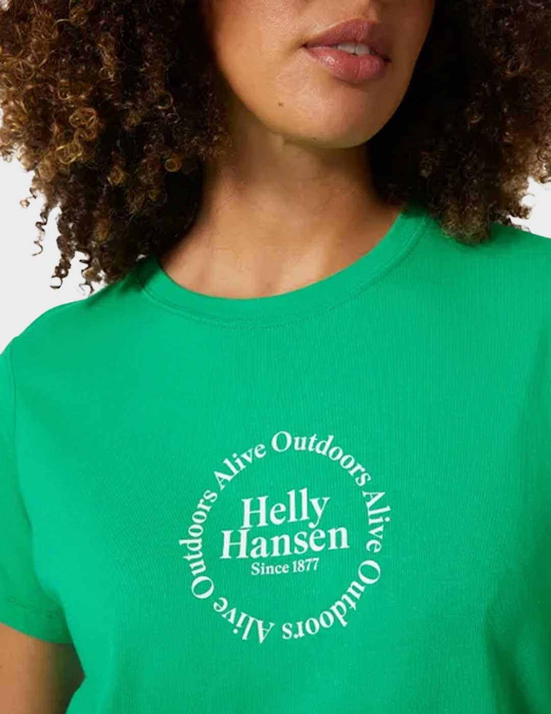 Helly Hanser w core graphit camiseta verde para mujer