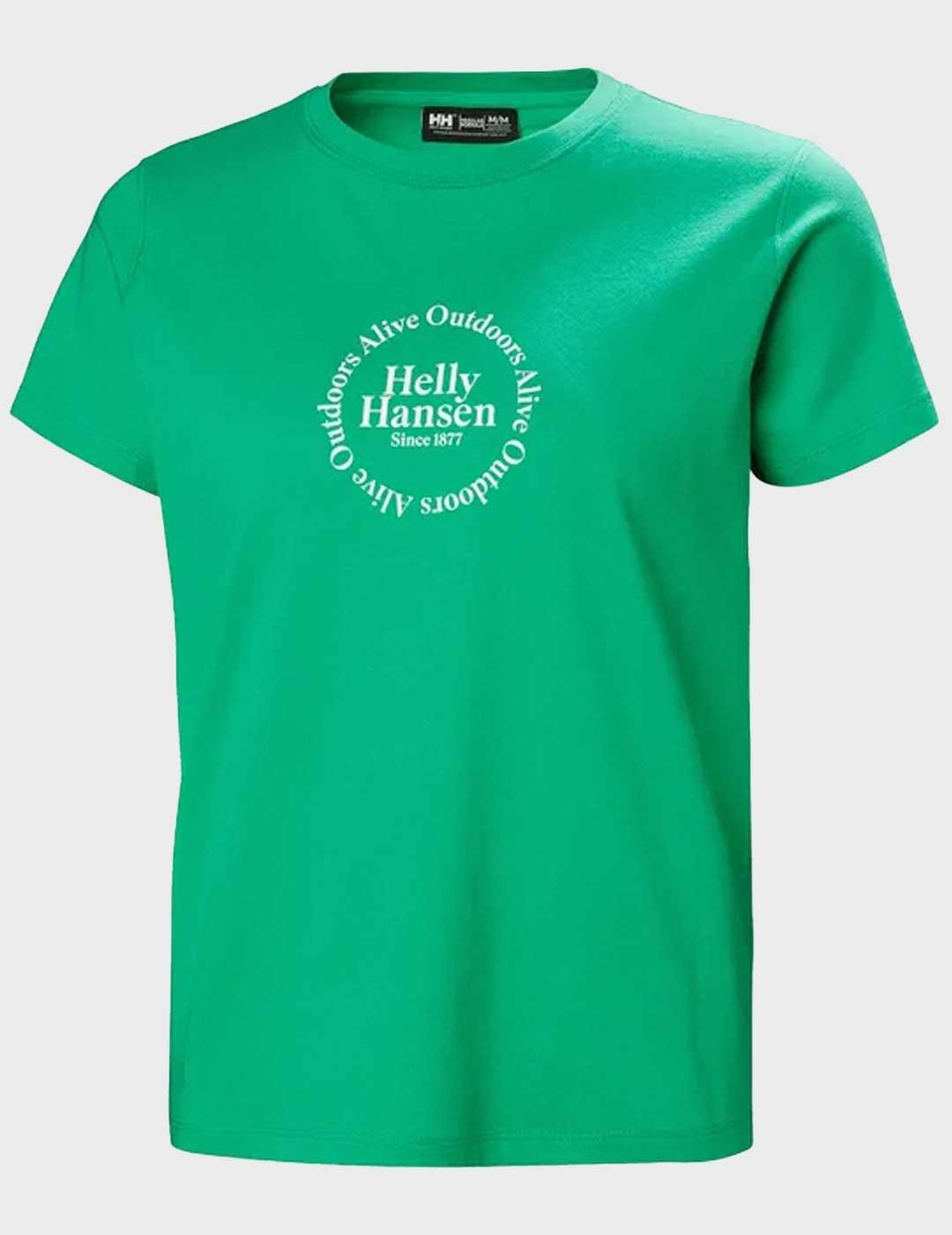 Helly Hanser w core graphit camiseta verde para mujer