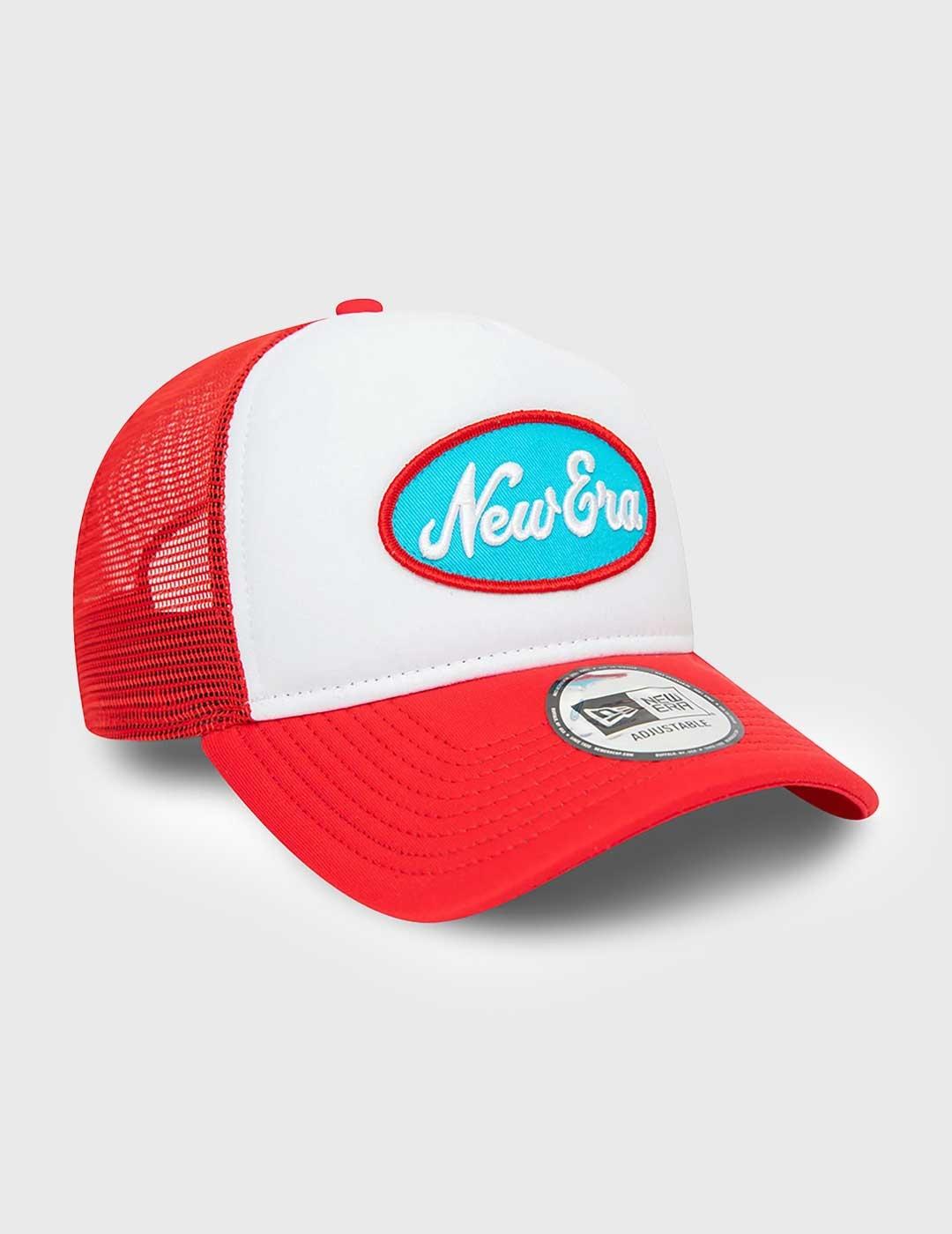 New Era Oval Trucker OSFM Gorra roja para hombre y mujer