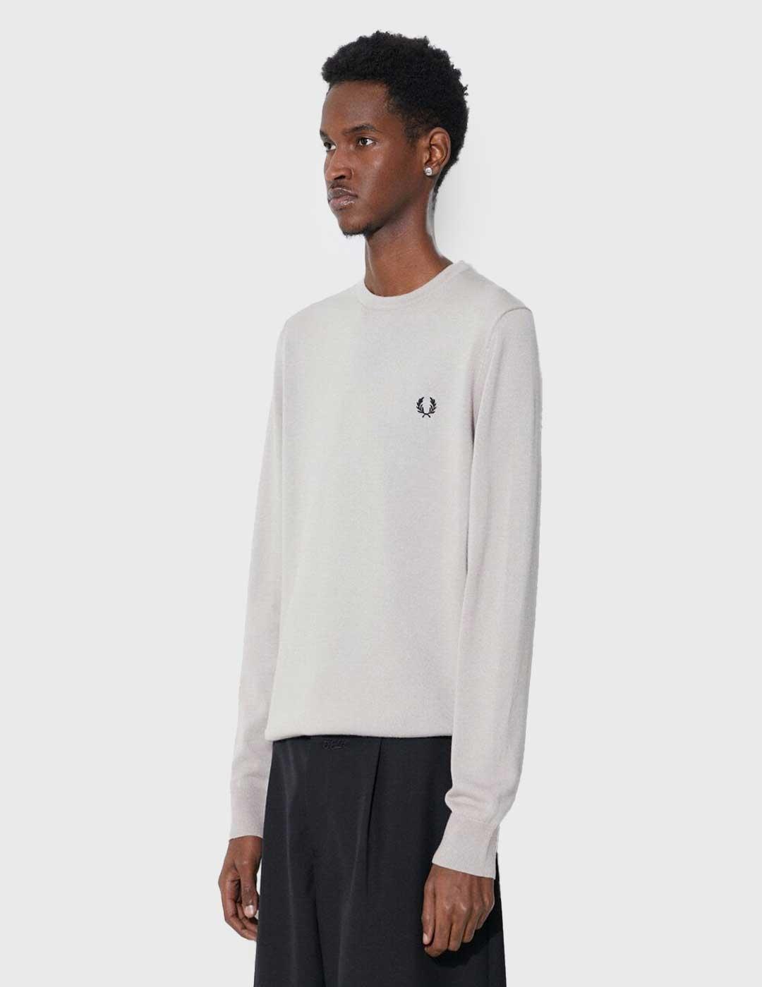 Fred Perry Classic Crew Neck Jumper Jersey beige para hombre