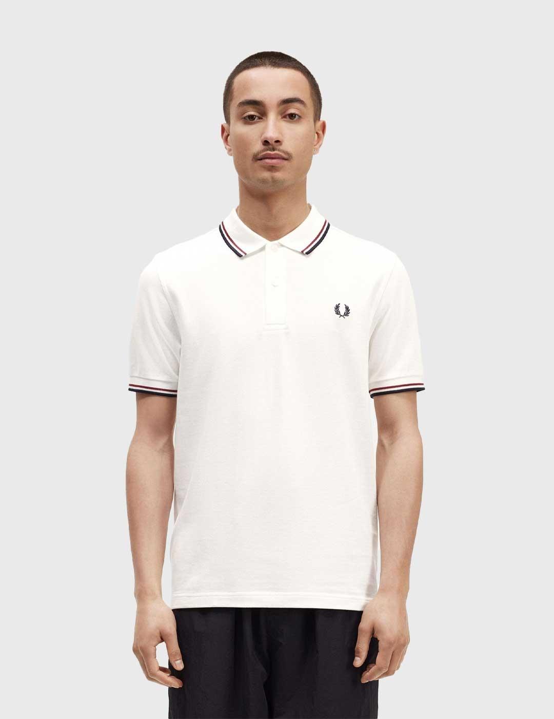 Fred Perry Twin Tipped polo blanco para hombre