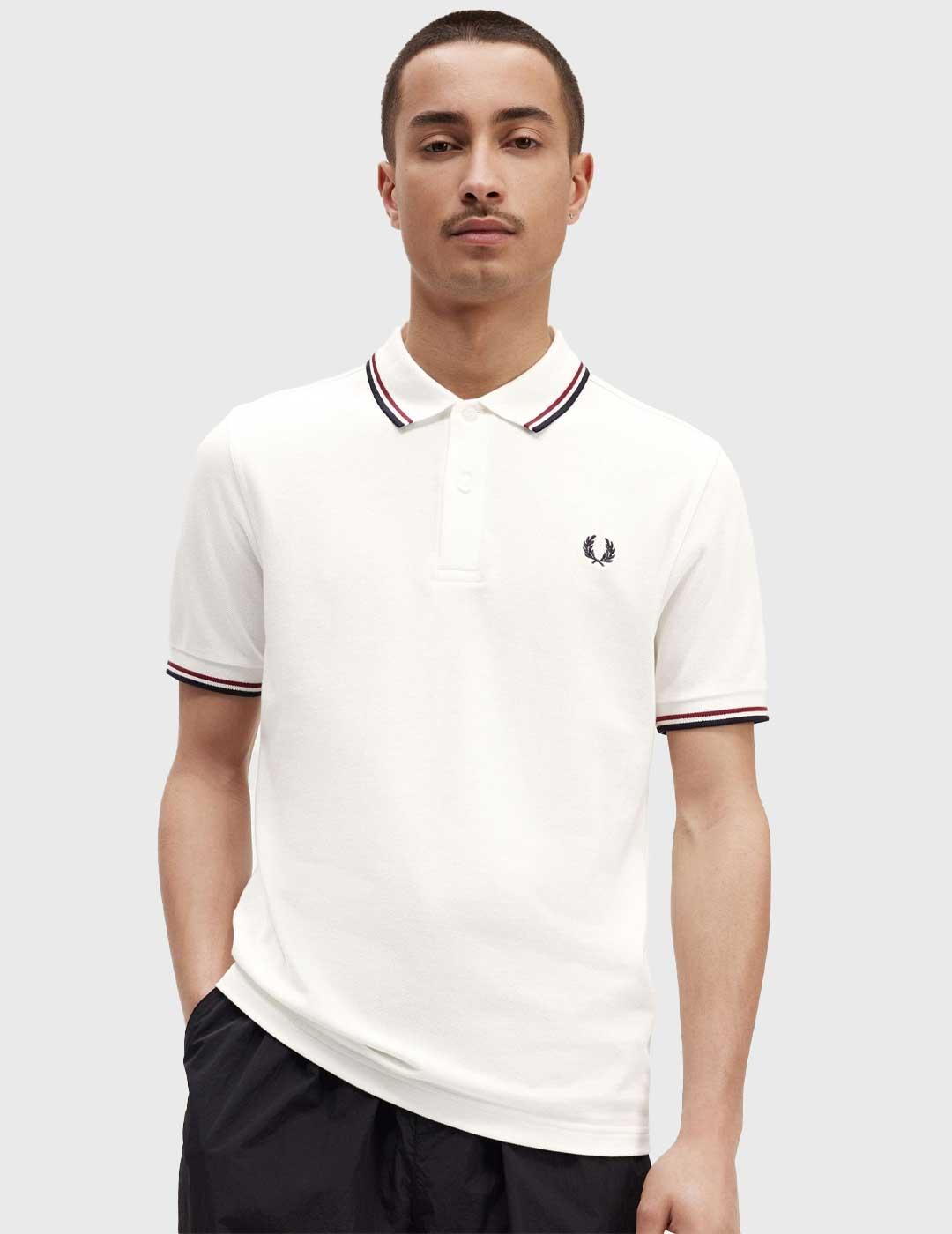 Fred Perry Twin Tipped polo blanco para hombre