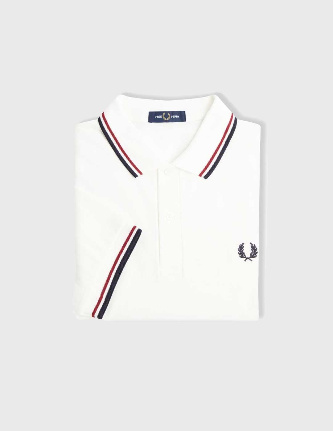 Fred Perry Twin Tipped polo blanco para hombre