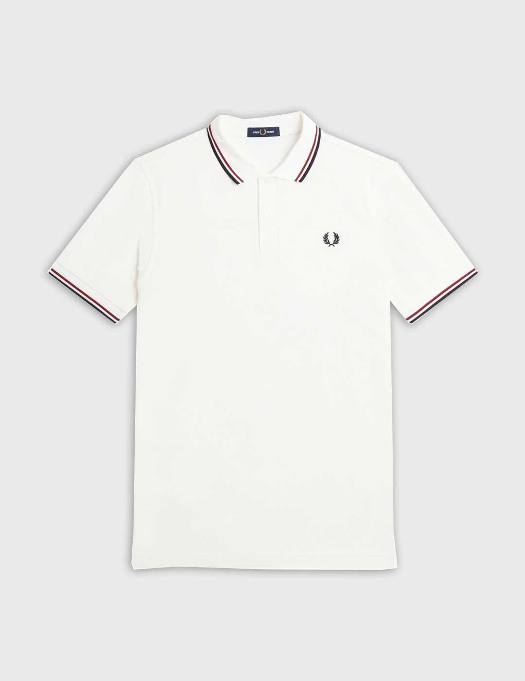 Fred Perry Twin Tipped polo blanco para hombre