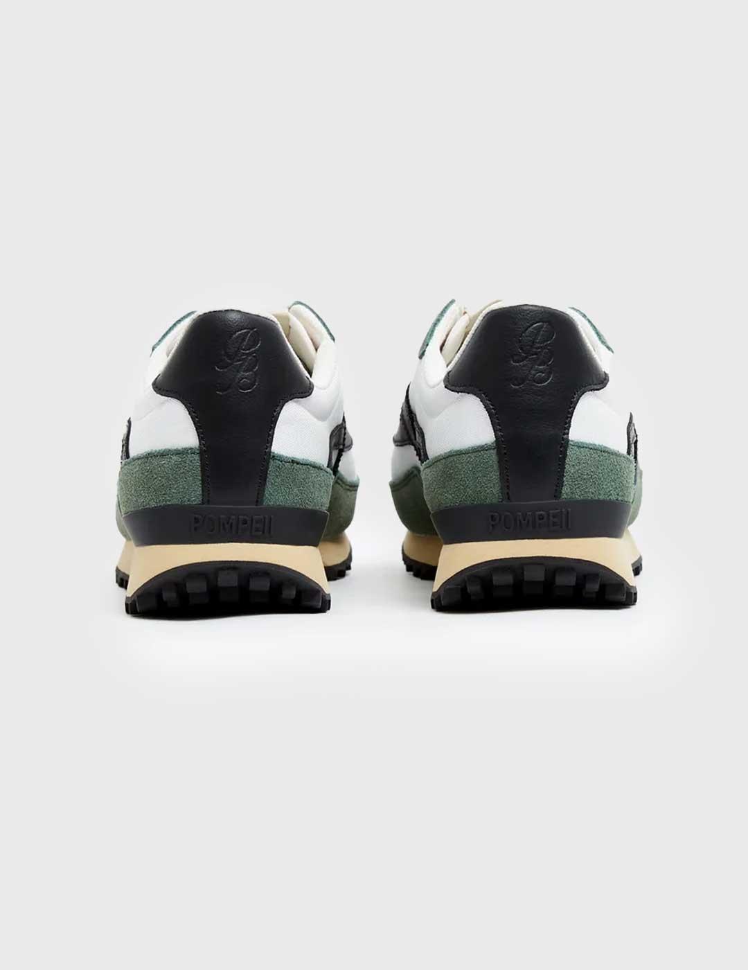 Pompeii Brand Elmo Zapatilla blanca y verde para hombre