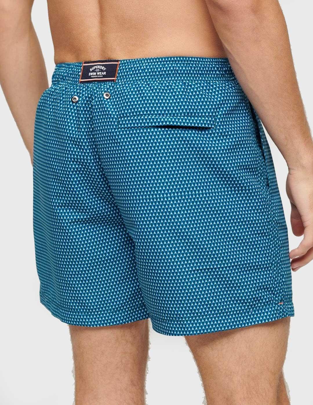 Superdry Printed 15 Inch Swim Short Bañador azul para hombre