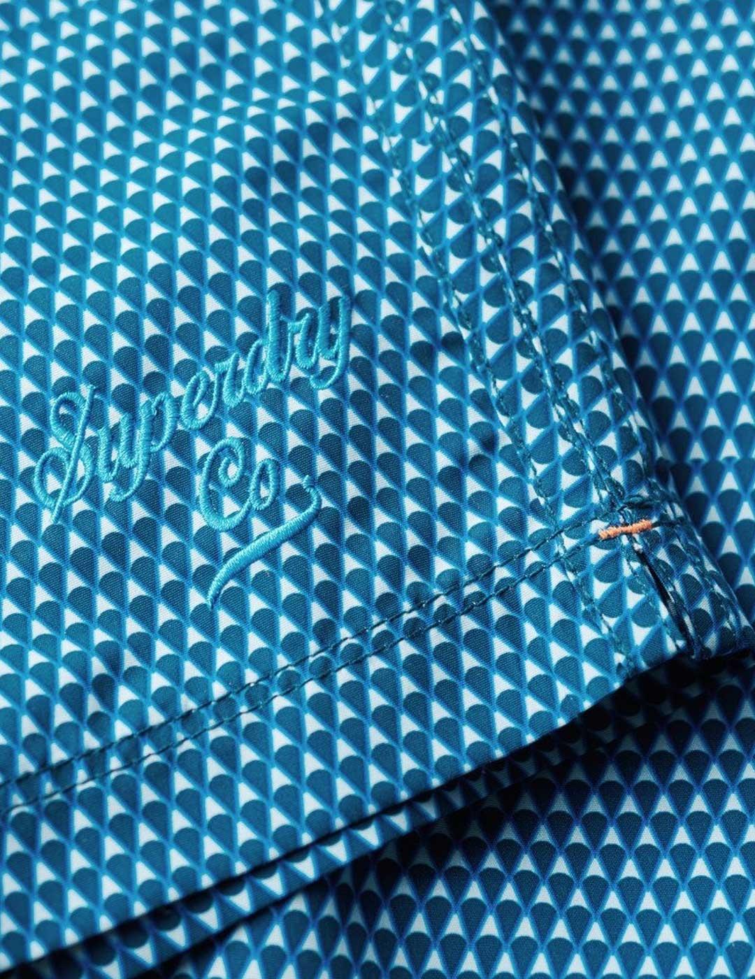 Superdry Printed 15 Inch Swim Short Bañador azul para hombre