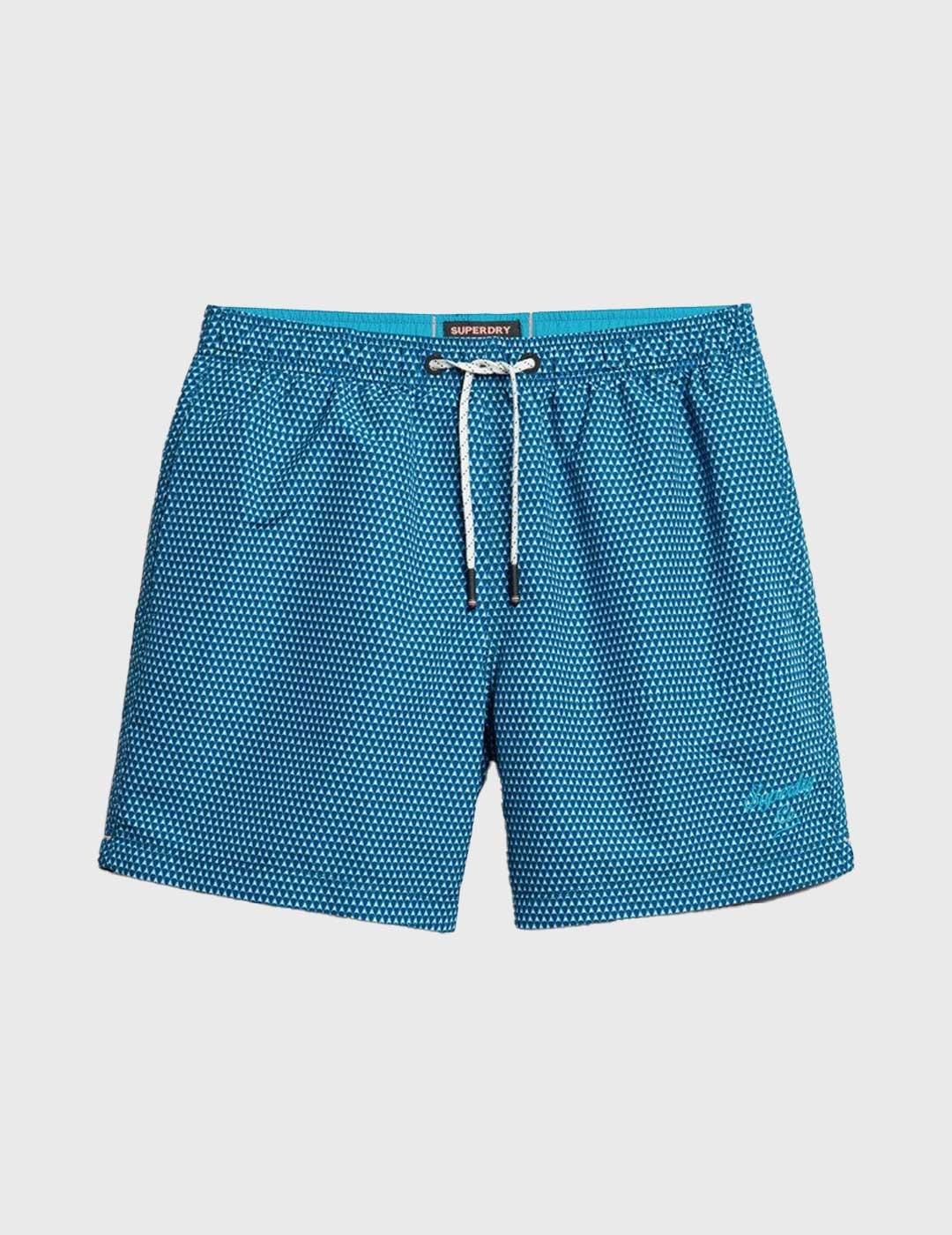 Superdry Printed 15 Inch Swim Short Bañador azul para hombre